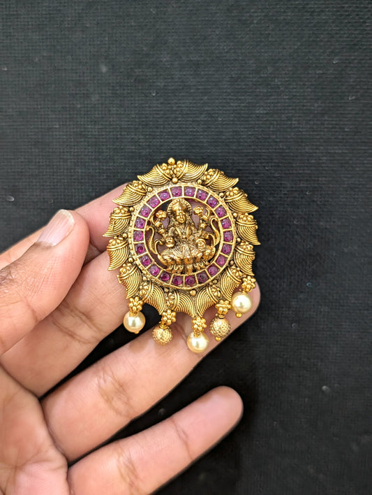 Antique Gold plated Medium Clip on Hair Brooch - D2