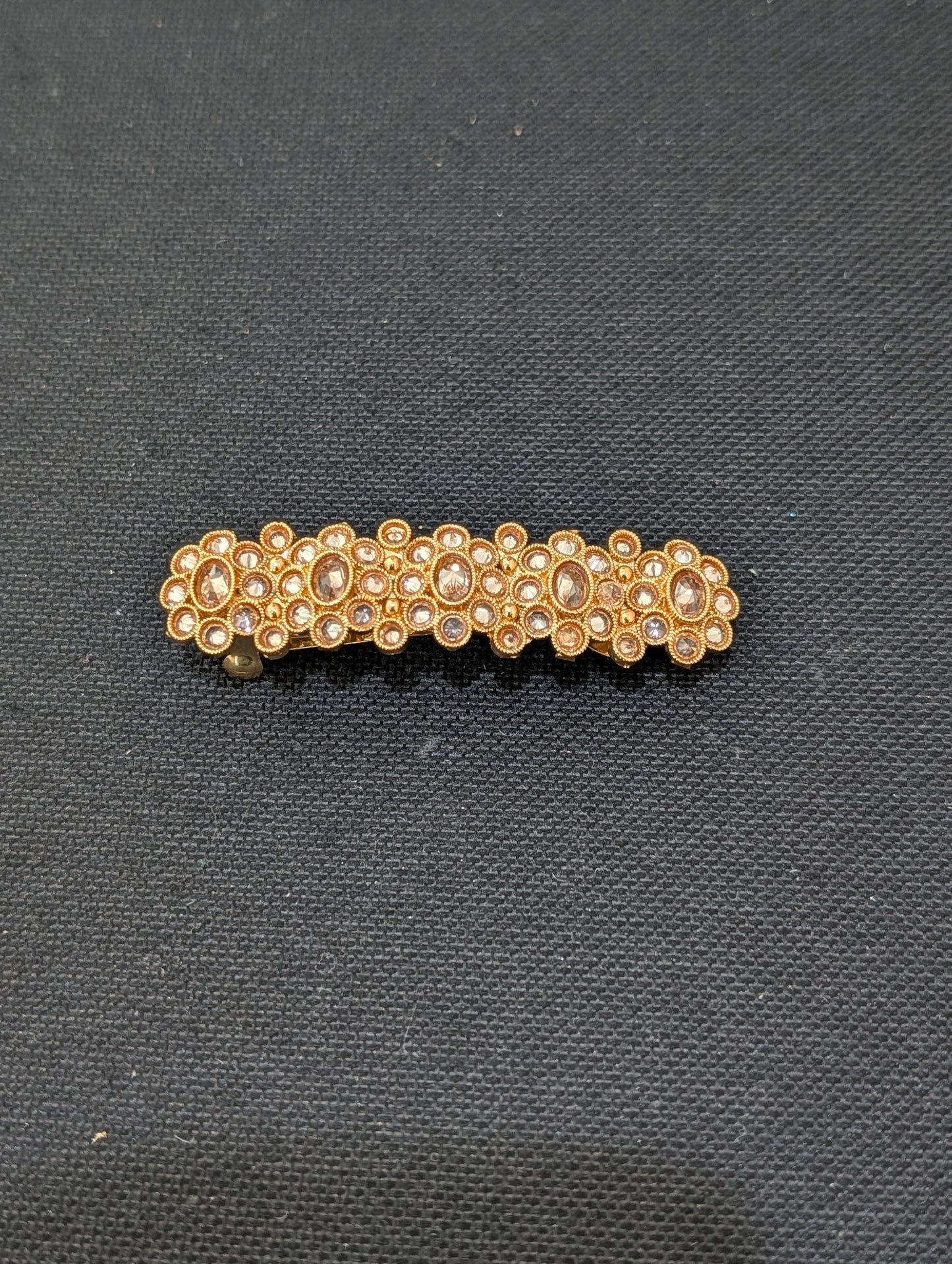 Gold plated polki hair clip - D1