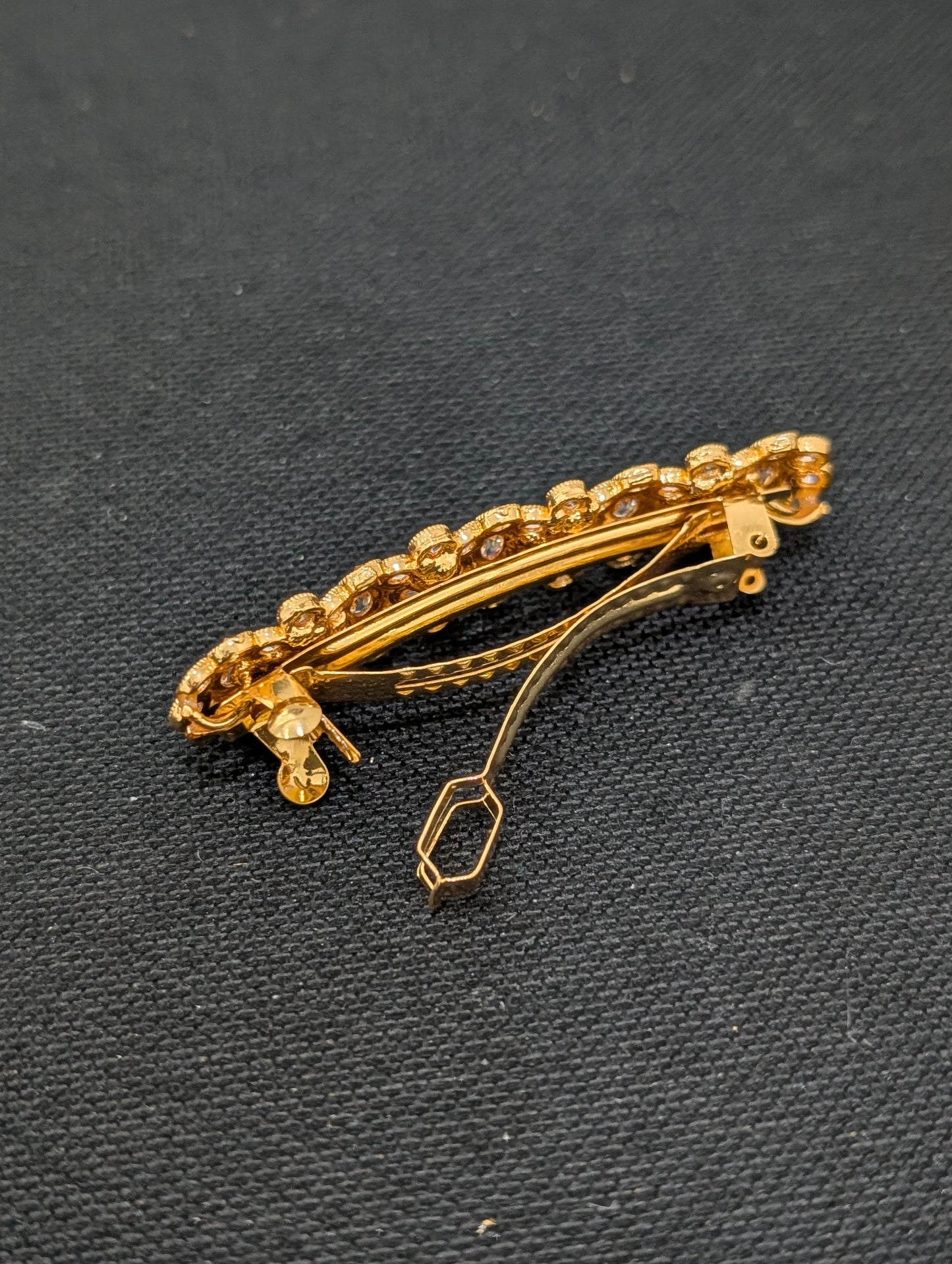 Gold plated polki hair clip - D1