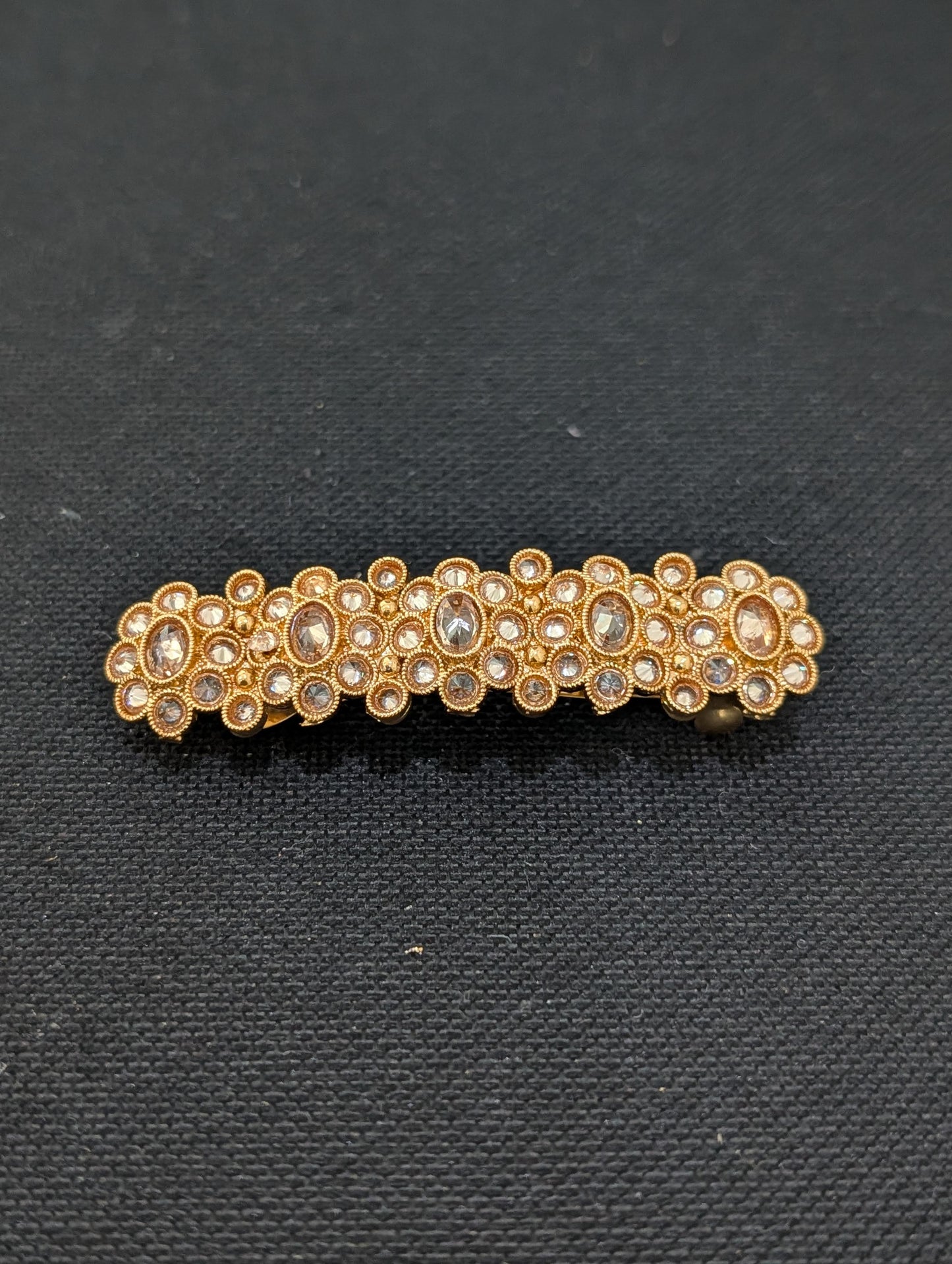 Gold plated polki hair clip - D1