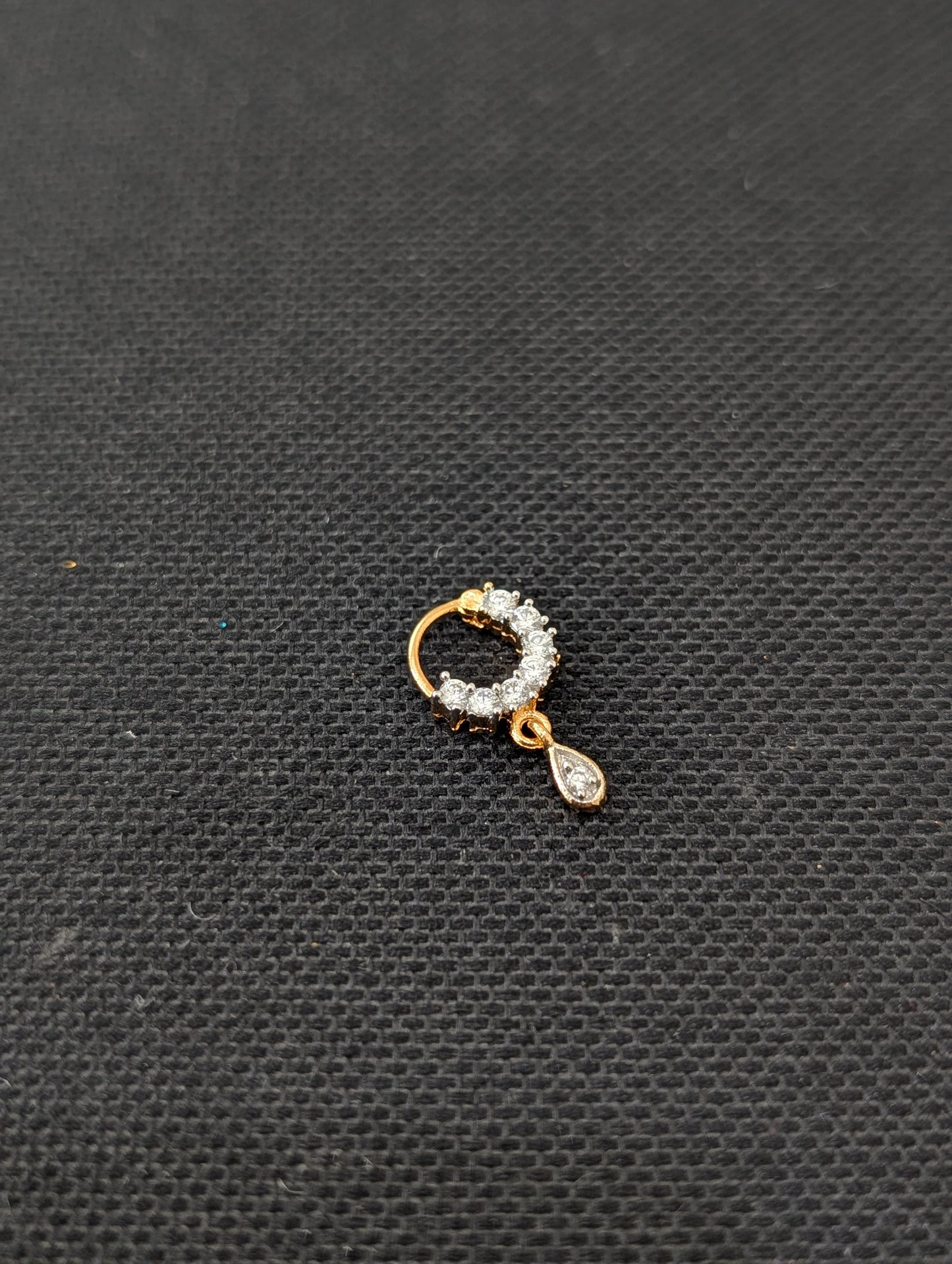 CZ stone Small Nose ring for pierced nose - Size 1