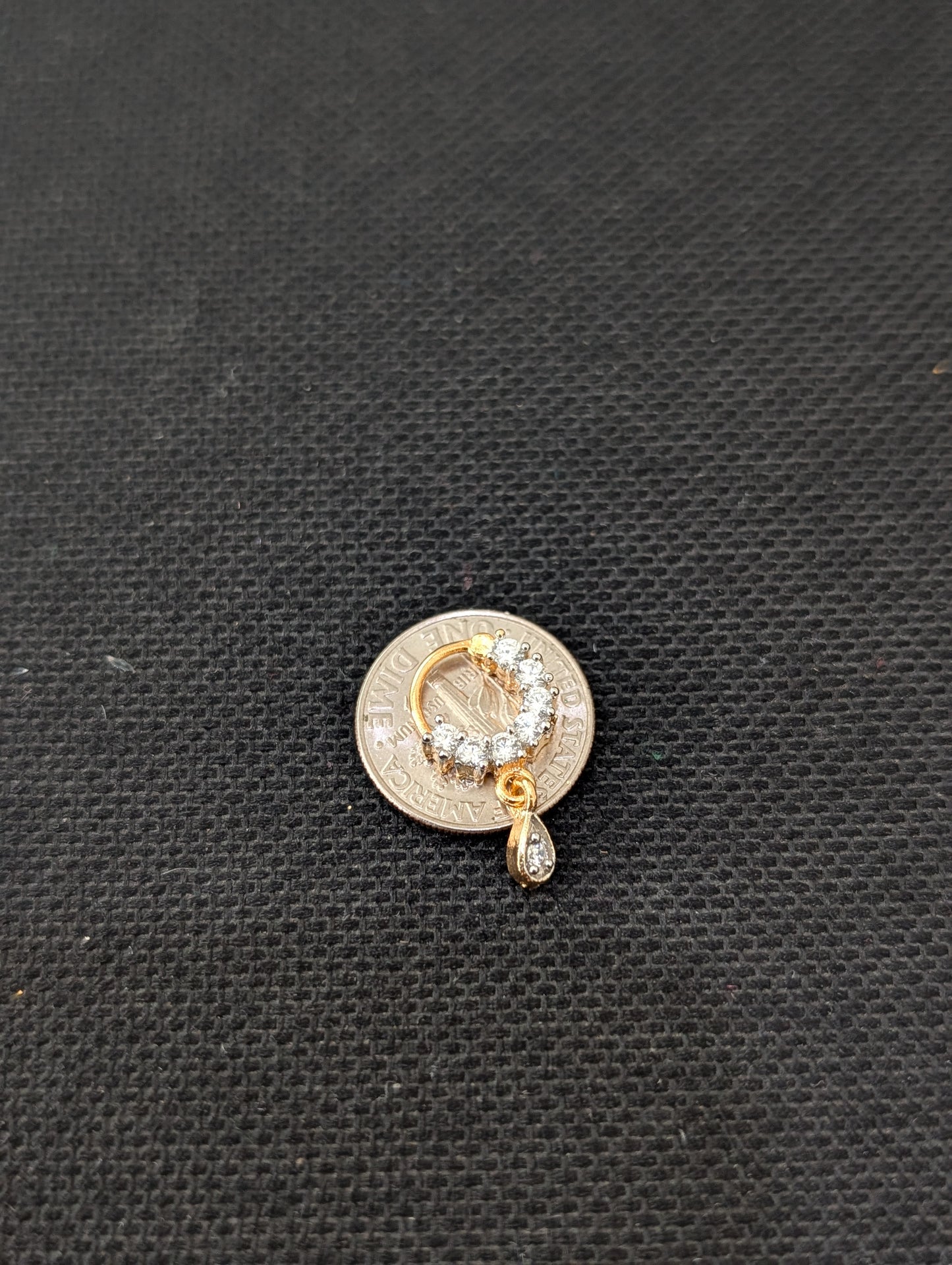 CZ stone Small Nose ring for pierced nose - Size 1