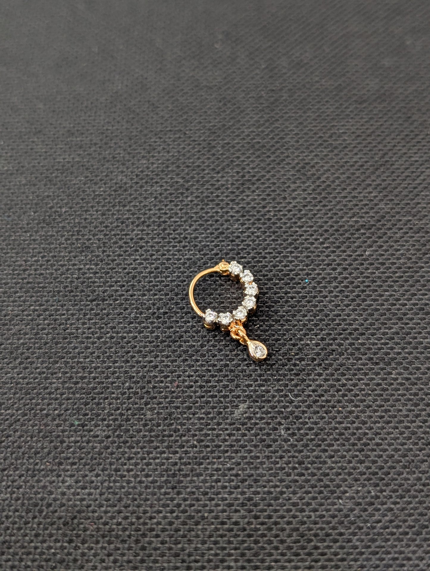 CZ stone Small Nose ring for pierced nose - Size 2