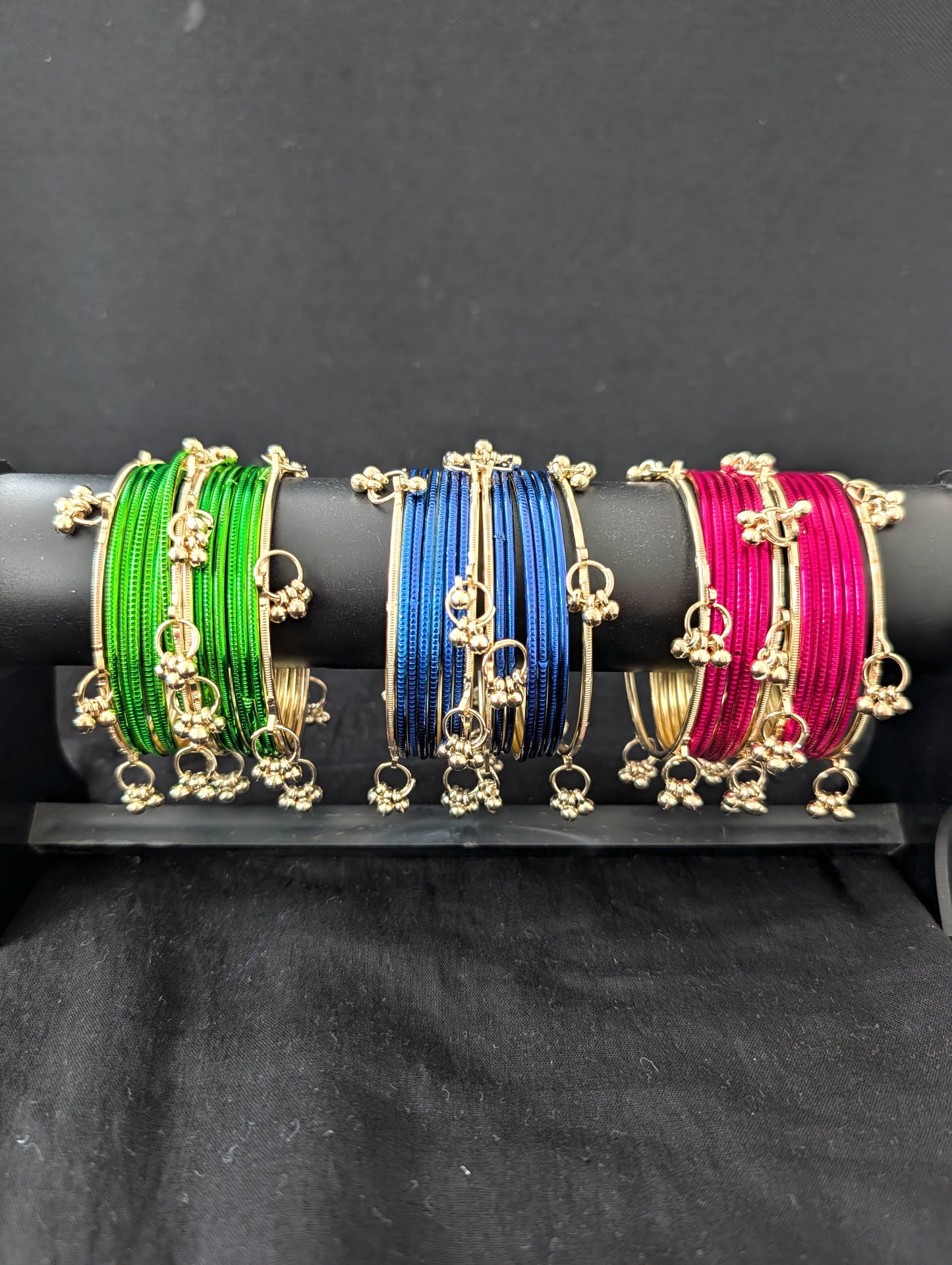 Colorful plain bangles with Kashmiri corner Bangles - Simpliful