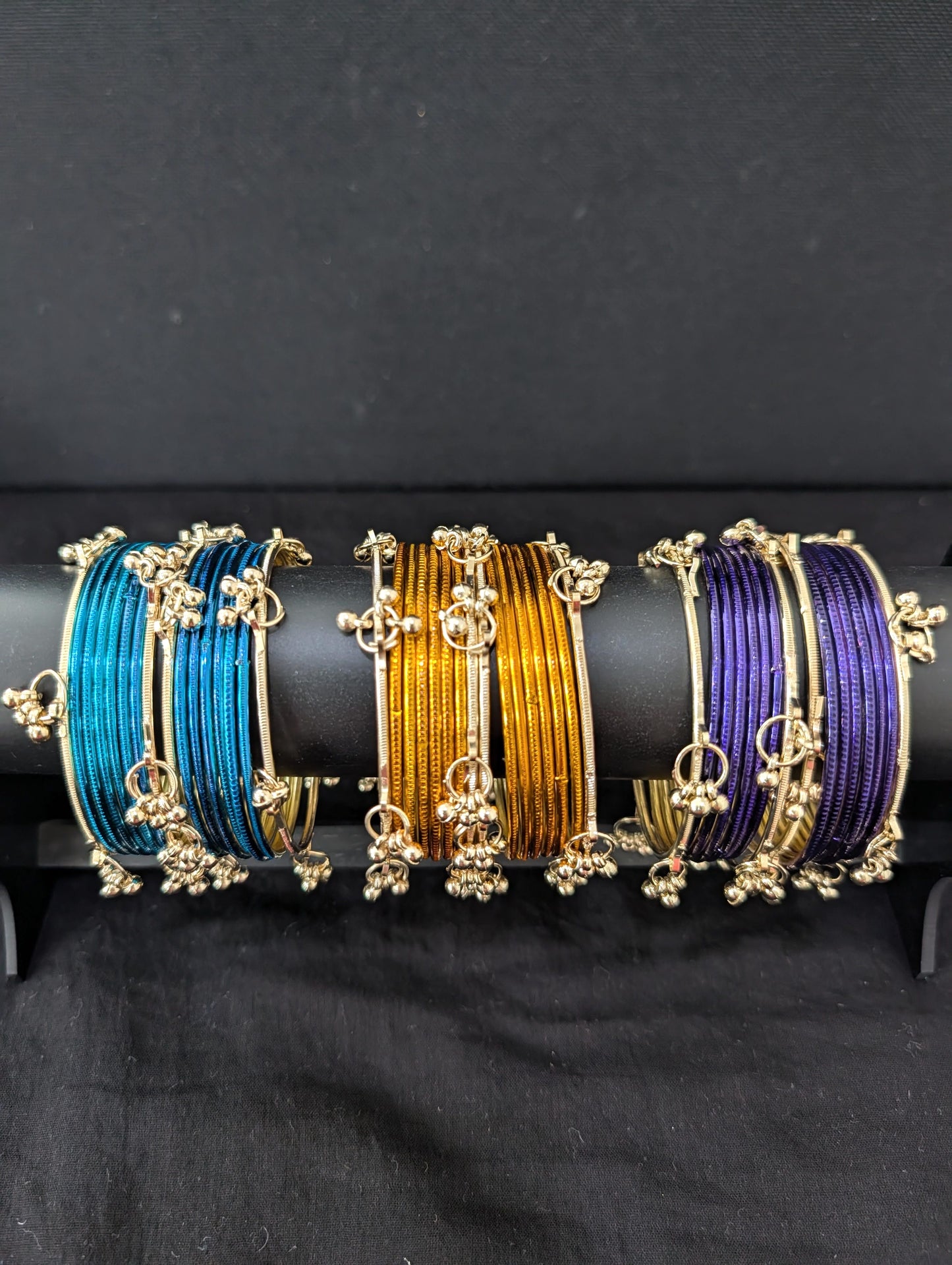 Colorful plain bangles with Kashmiri corner Bangles - Simpliful