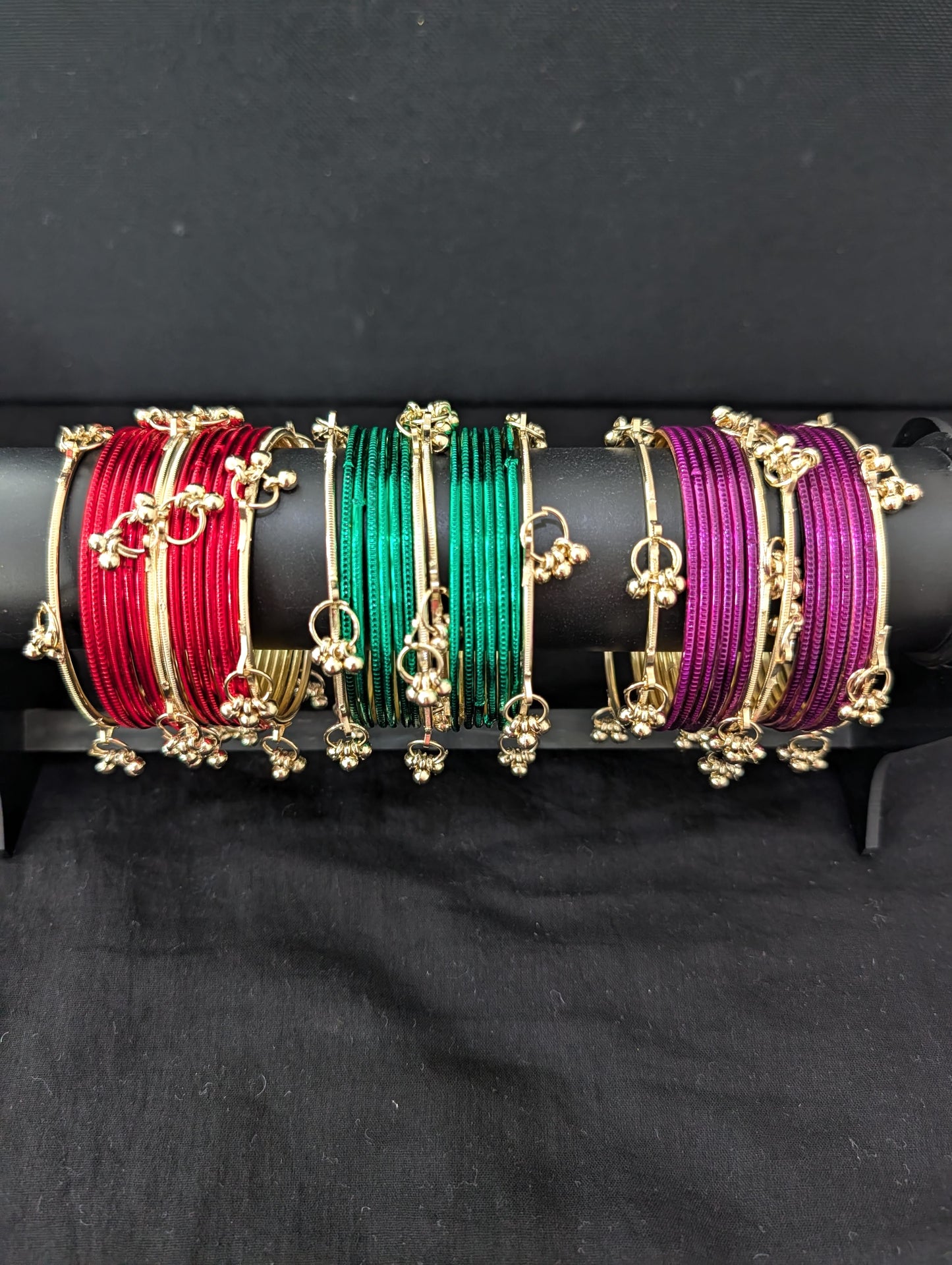 Colorful plain bangles with Kashmiri corner Bangles - Simpliful