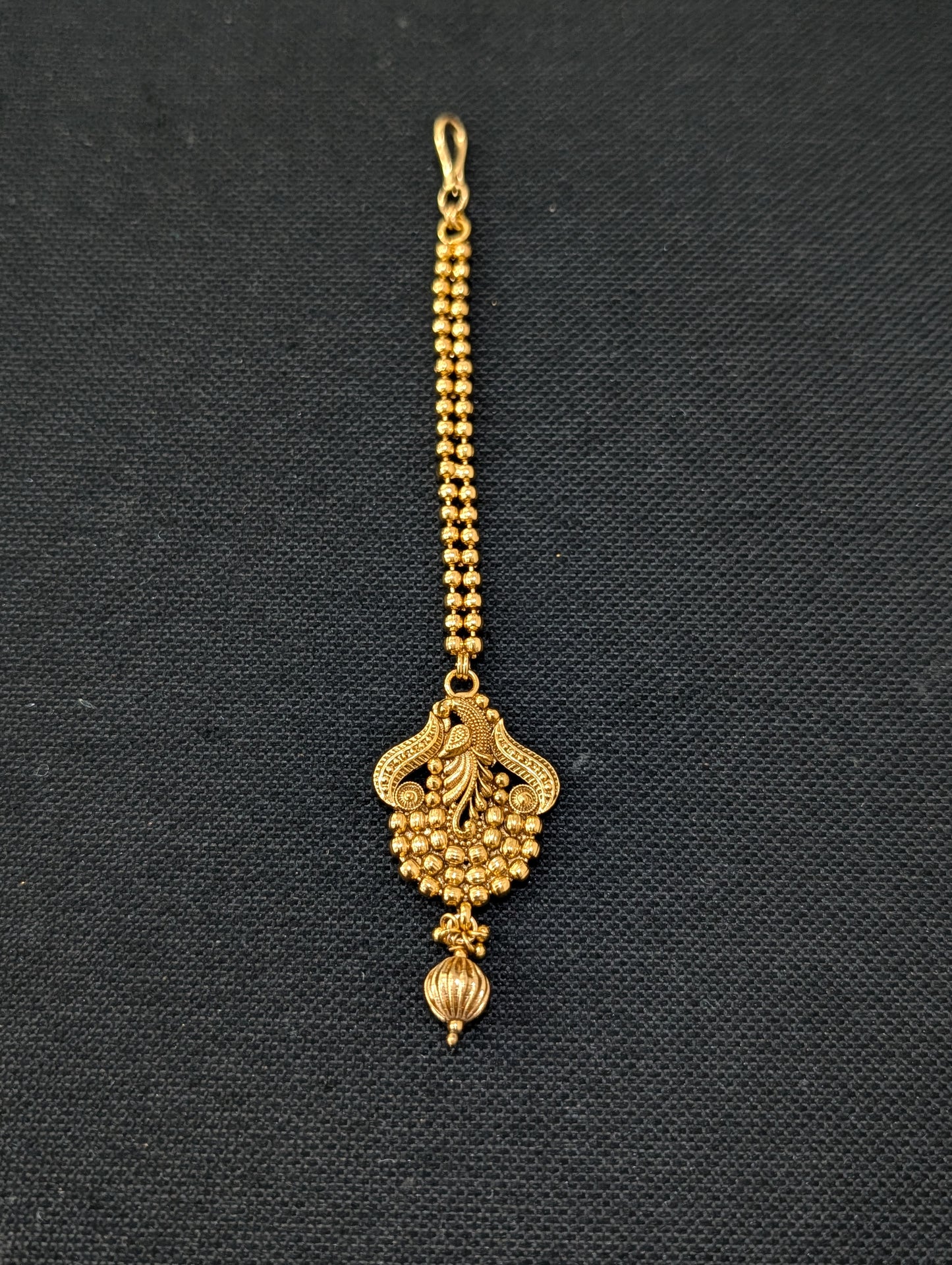 Peacock design Gold plated Maang Tikka