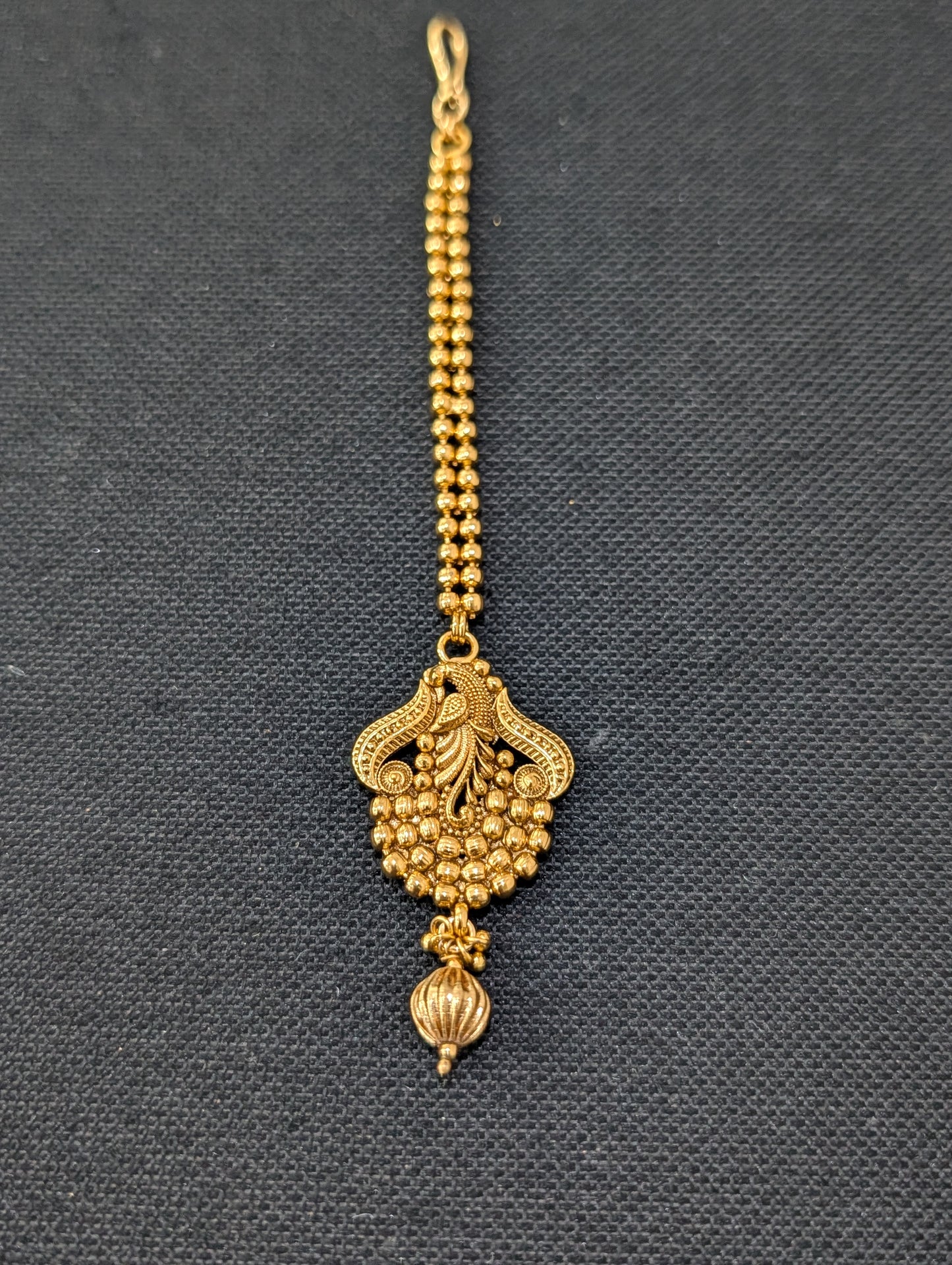 Peacock design Gold plated Maang Tikka