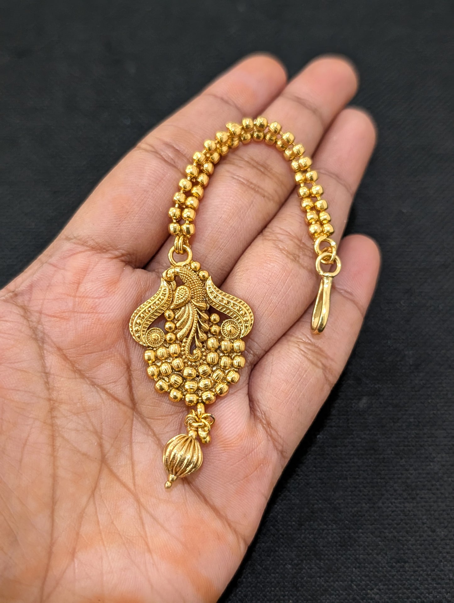 Peacock design Gold plated Maang Tikka