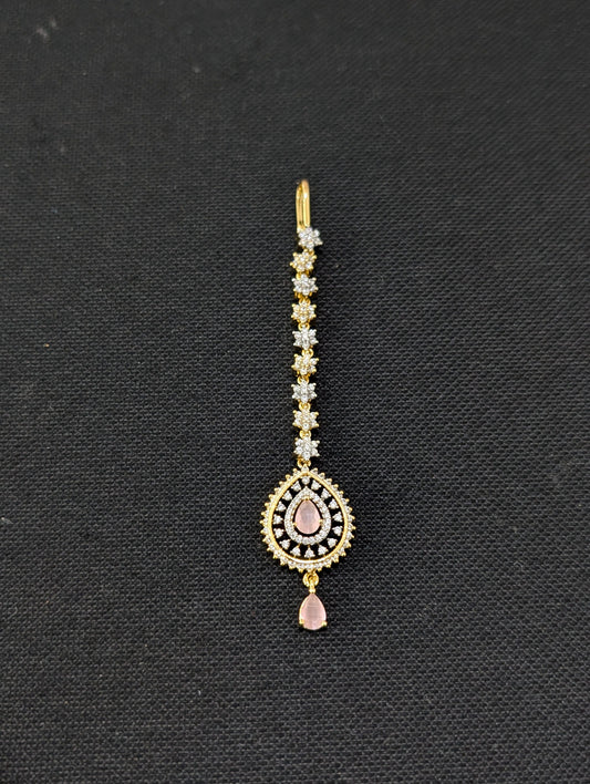 Teardrop CZ One gram gold plated Tikka - Simpliful