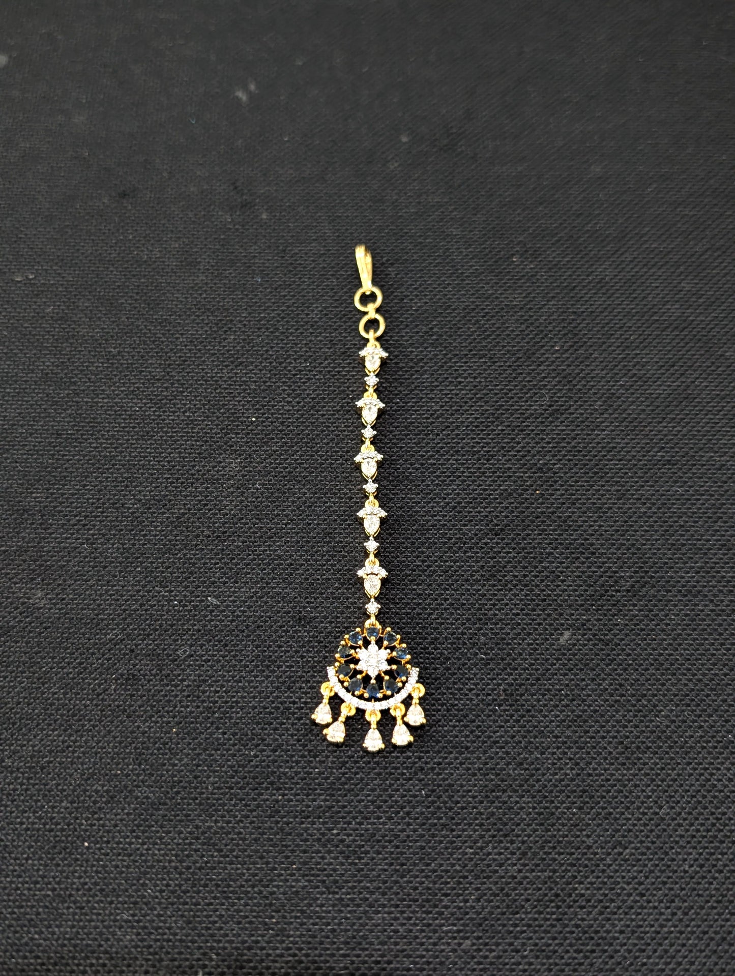One gram gold Round Chandbali CZ Tikka