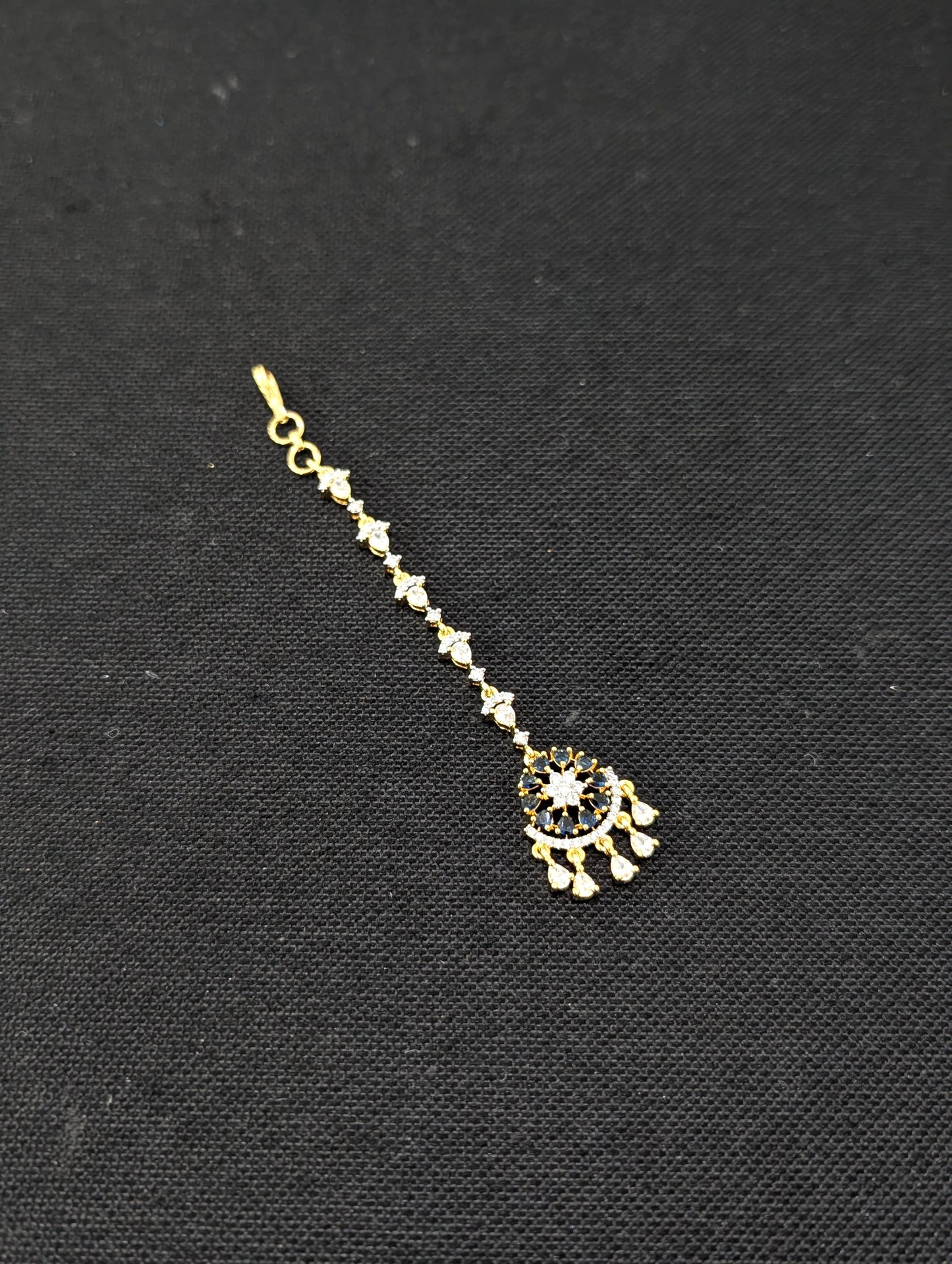 One gram gold Round Chandbali CZ Tikka