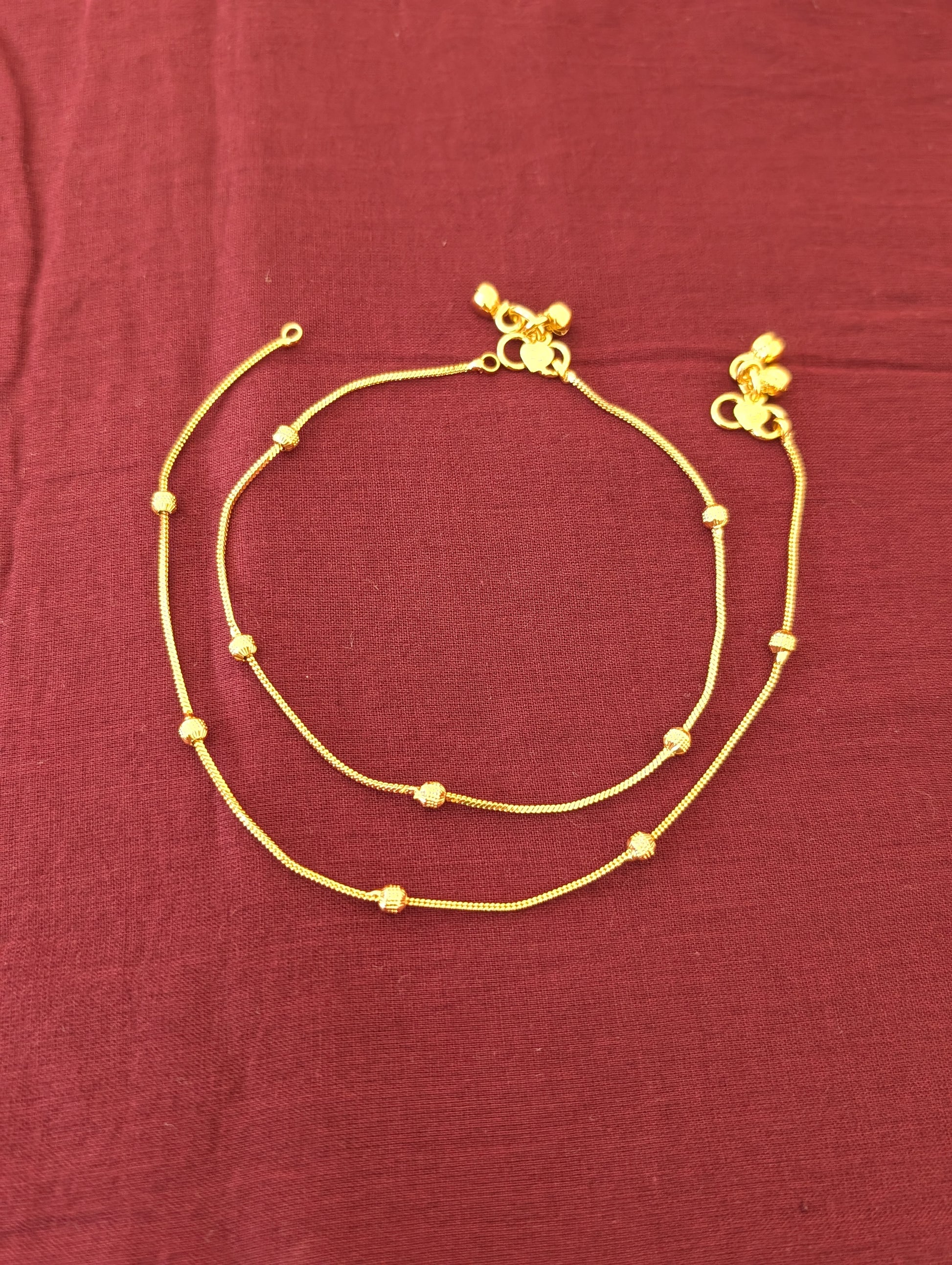 Gold plated Simple Anklets - Simpliful