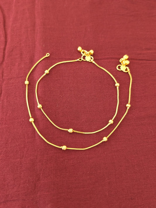 Gold plated Simple Anklets - Simpliful