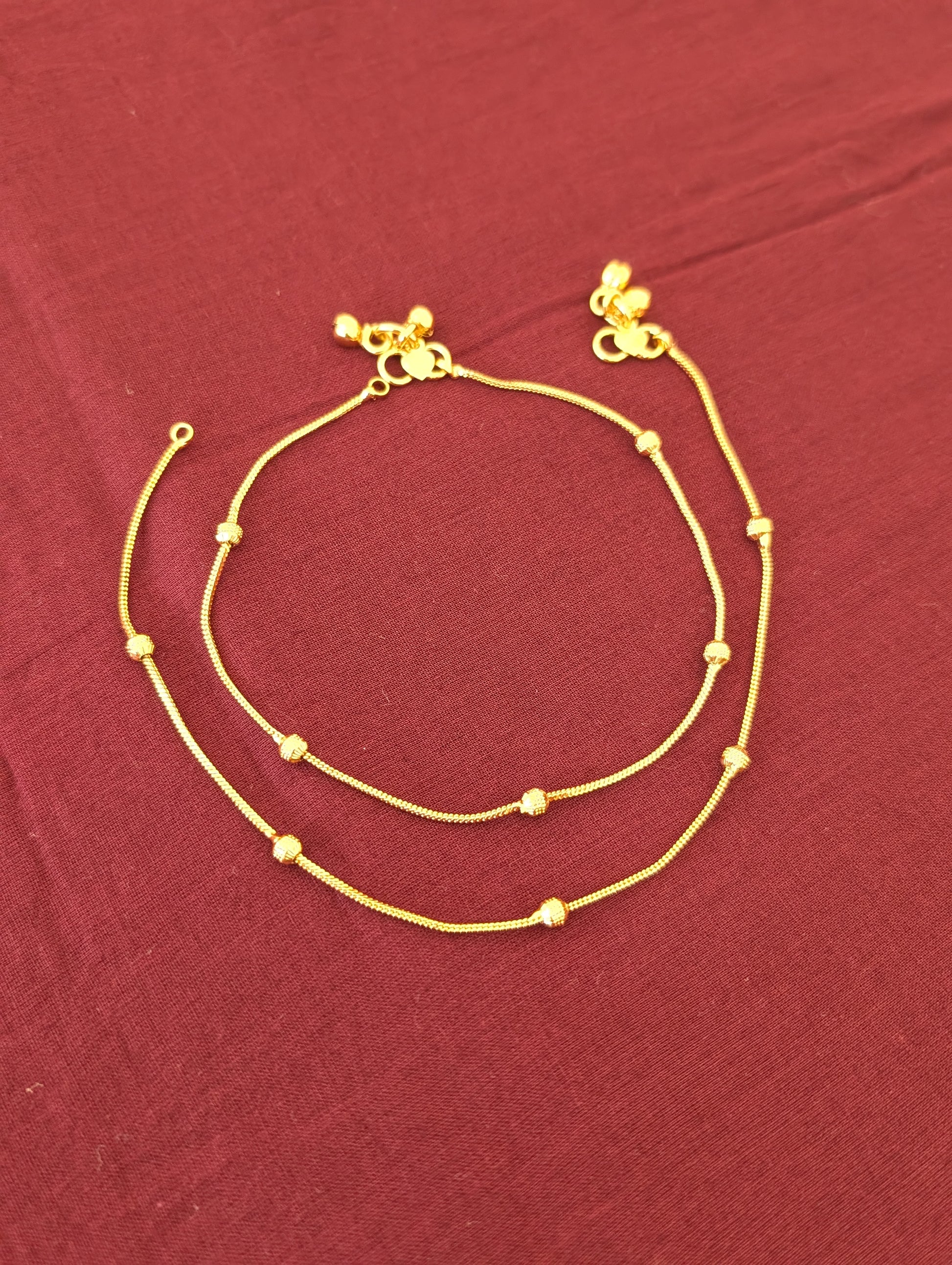 Gold plated Simple Anklets - Simpliful