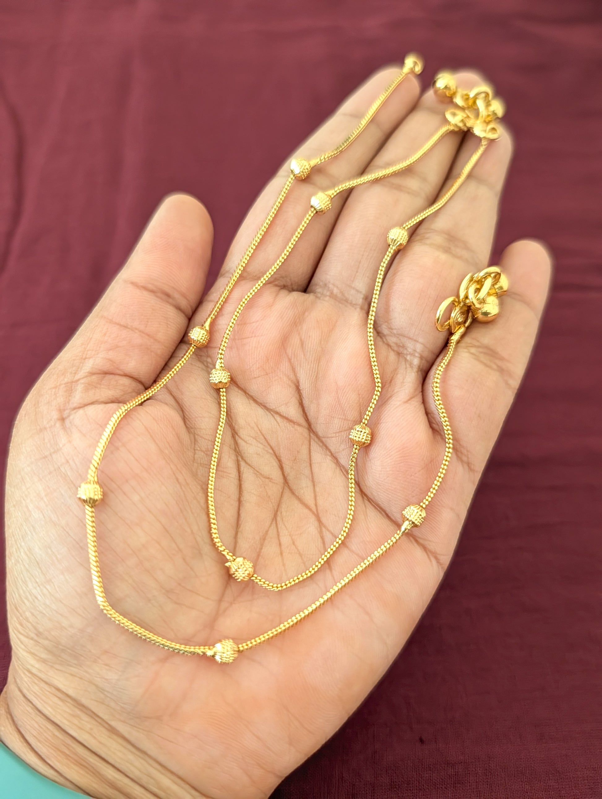 Gold plated Simple Anklets - Simpliful