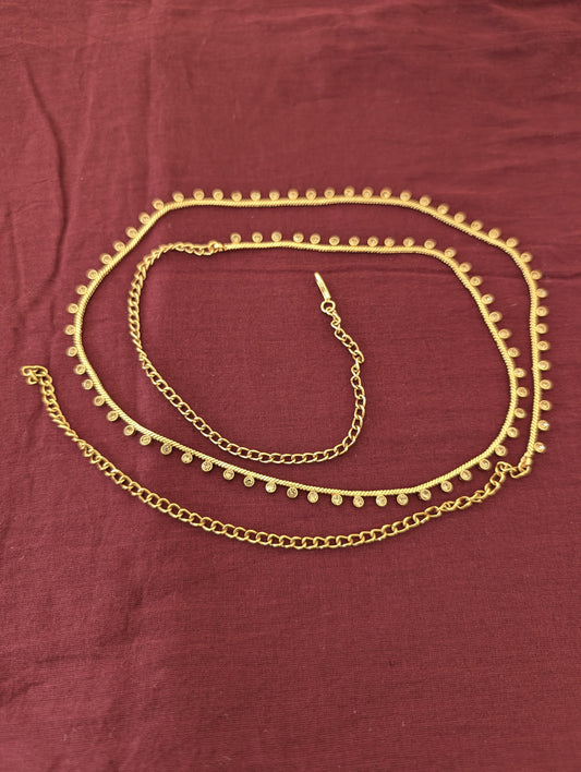 Gold plated Polki stone simple Hip Chain / Waist Belt / Belly Chain