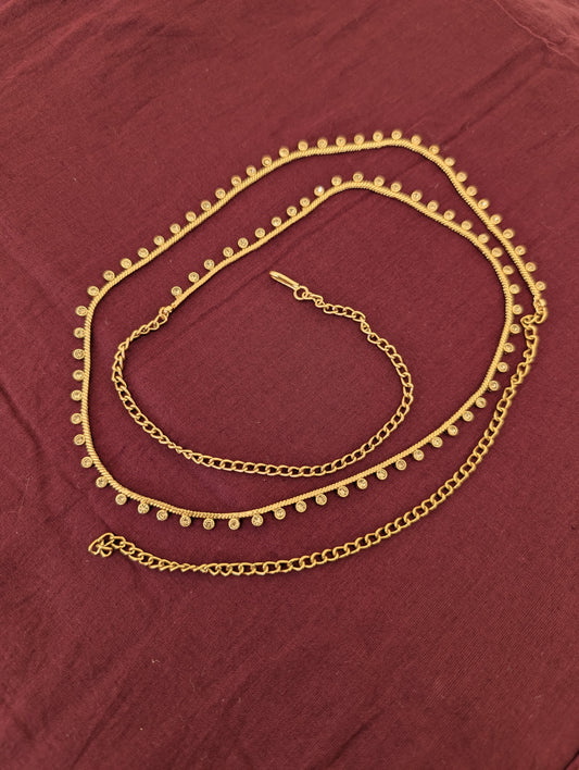Gold plated Polki stone simple Hip Chain / Waist Belt / Belly Chain
