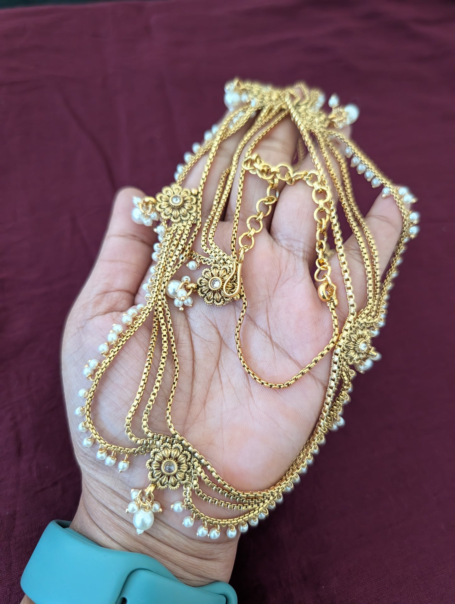Gold plated Bridal Hip Chain / Waist Belt / Belly Chain