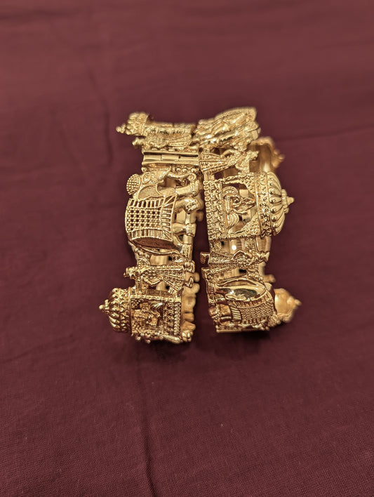 Indian Bharat Theme Gold plated openable bangles