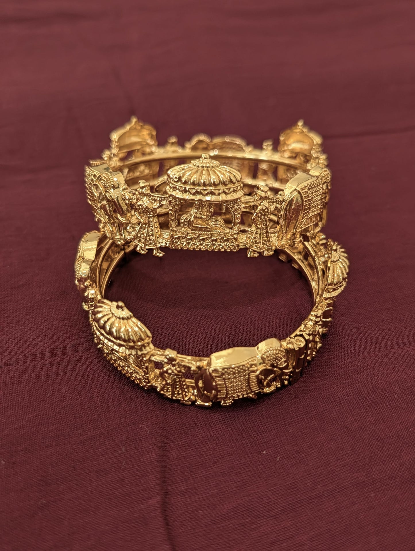 Indian Bharat Theme Gold plated openable bangles