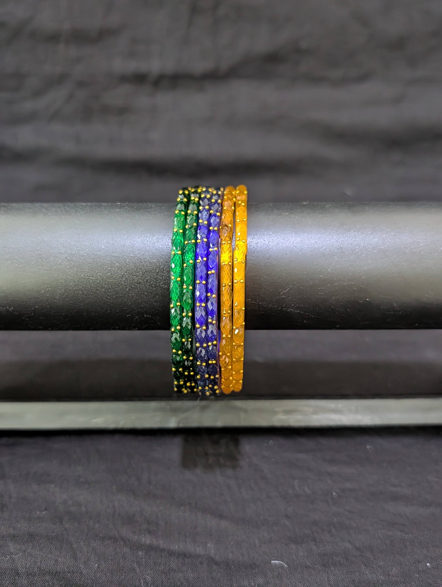 Raindrop Glass Bangles - Set of 6 bangles
