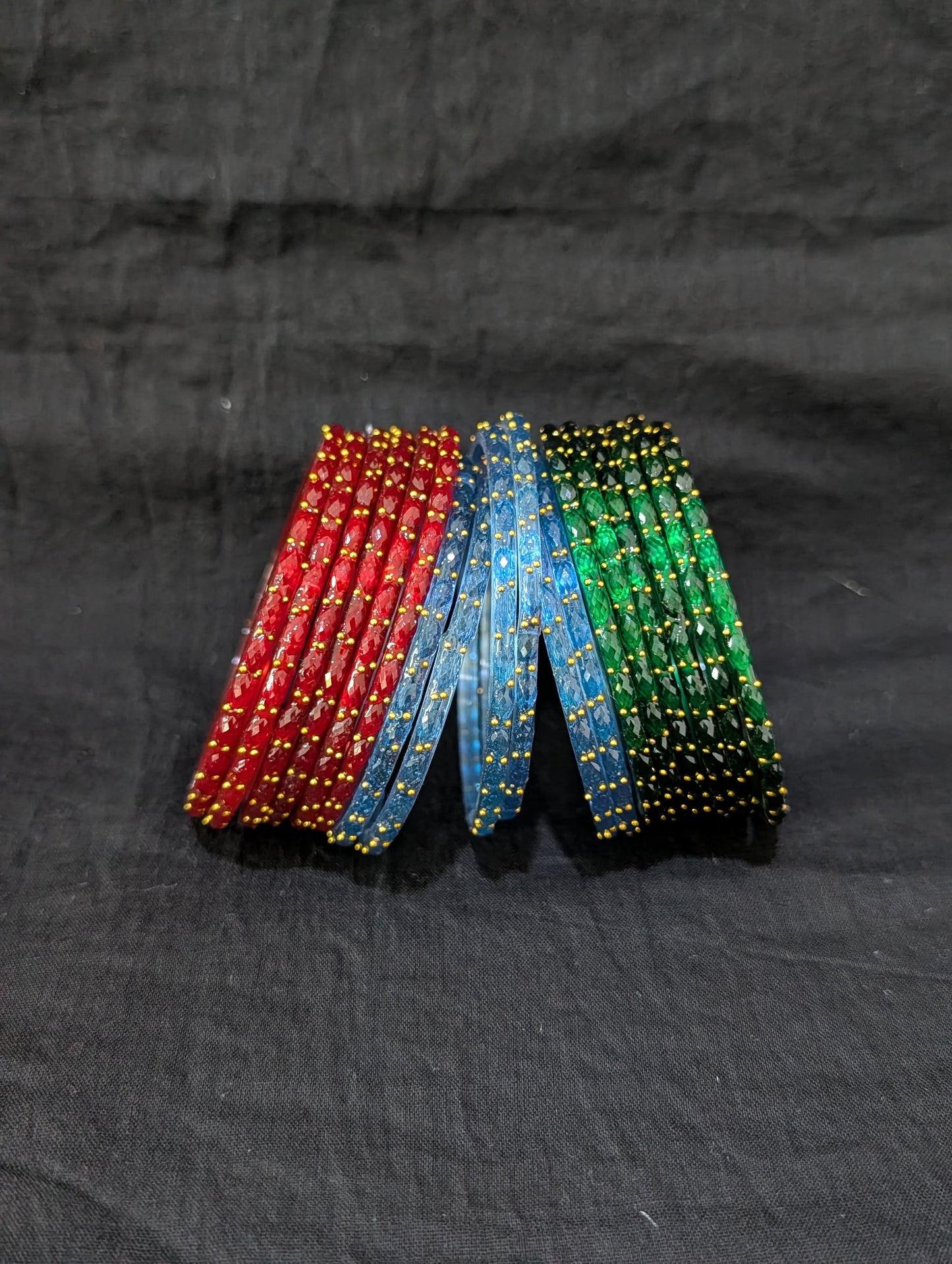 Raindrop Glass Bangles - Set of 6 bangles