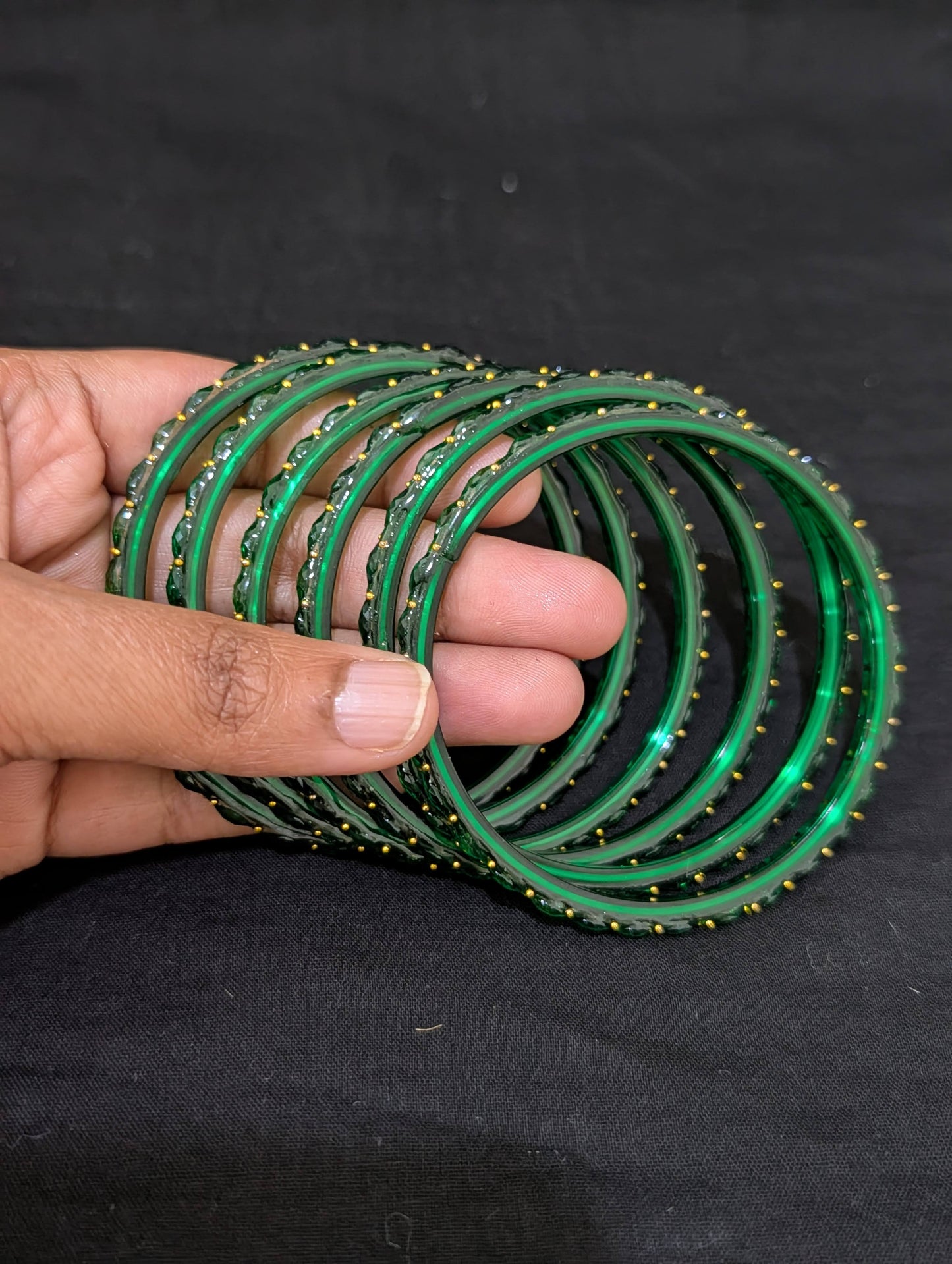 Raindrop Glass Bangles - Set of 6 bangles
