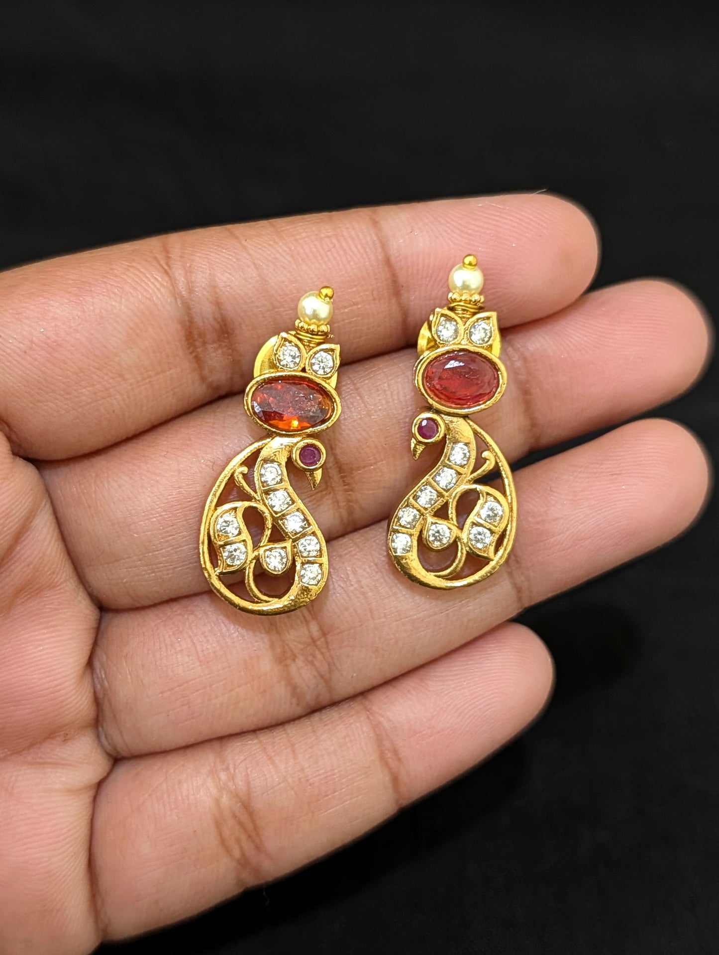Antique Peacock design Multi color CZ Choker set