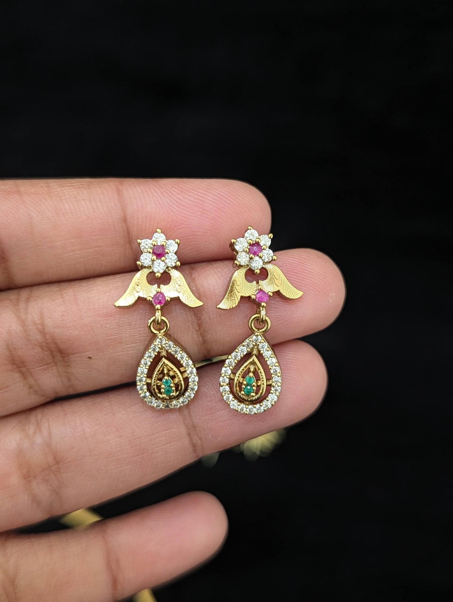 Antique Mehandi gold plated CZ Choker set