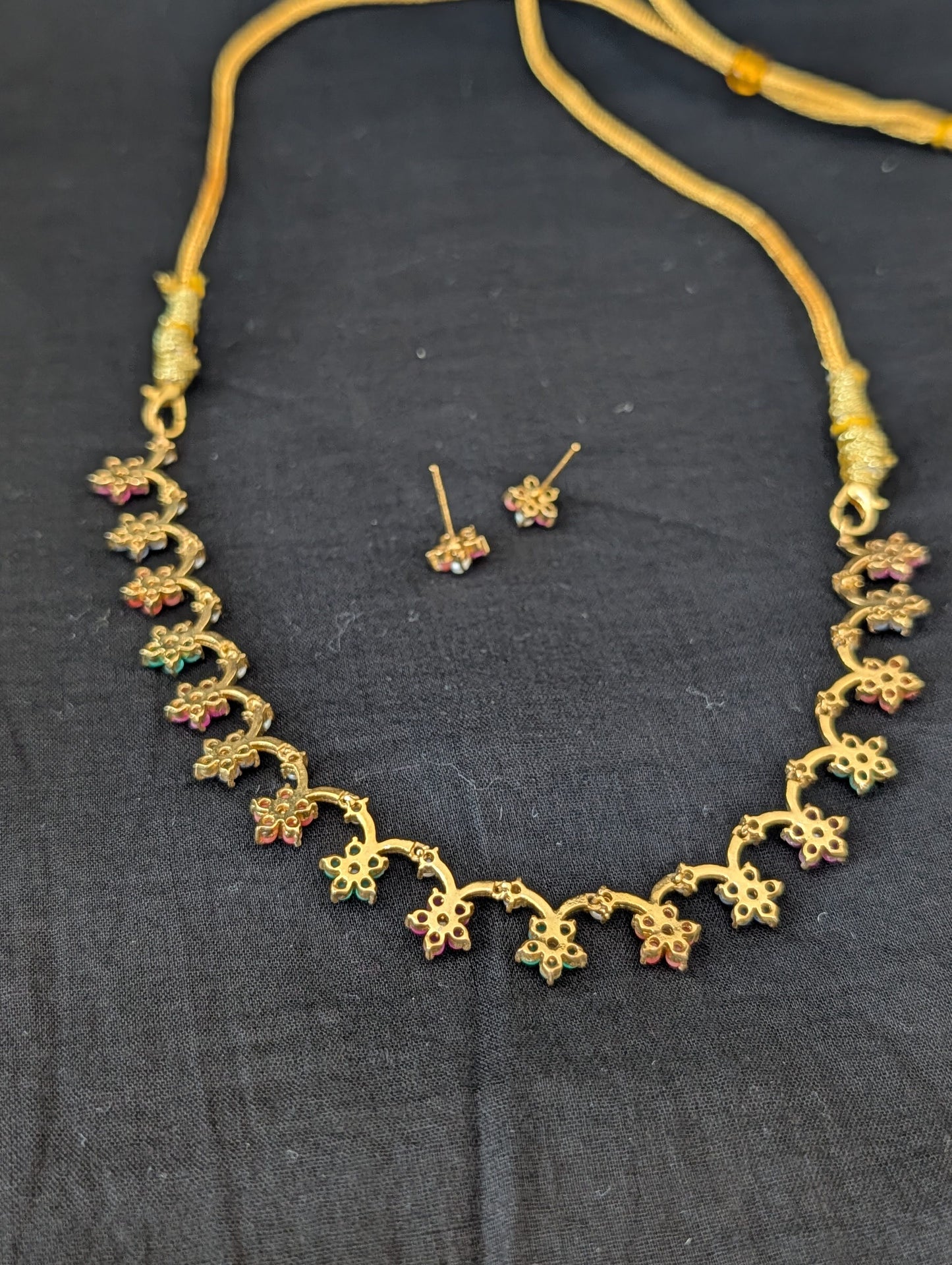Navaratna stone Replica Mini Choker set