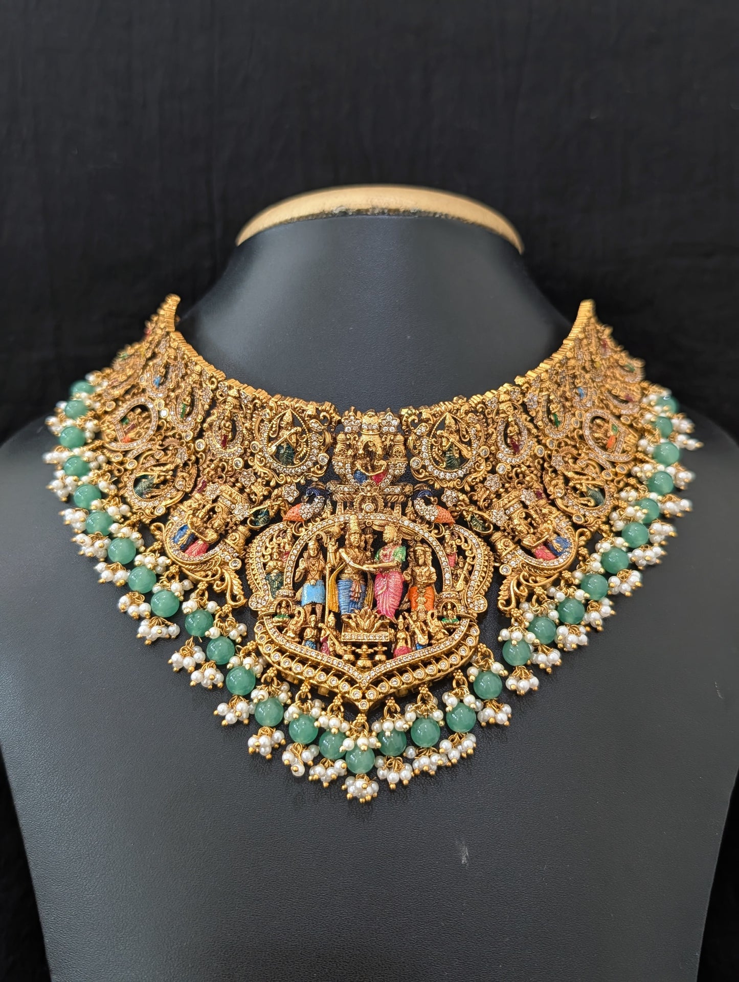 Thirukalyanam design Grand Antique Choker Necklace set