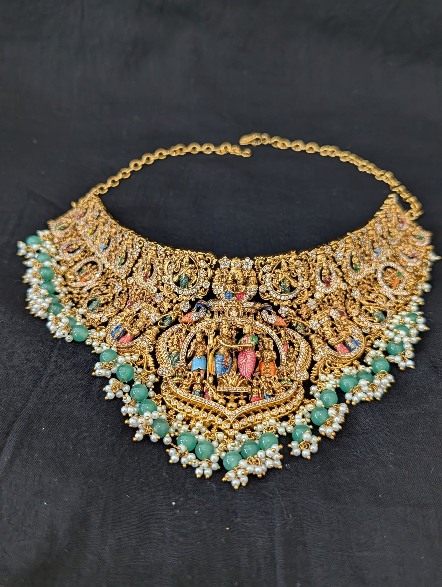 Thirukalyanam design Grand Antique Choker Necklace set