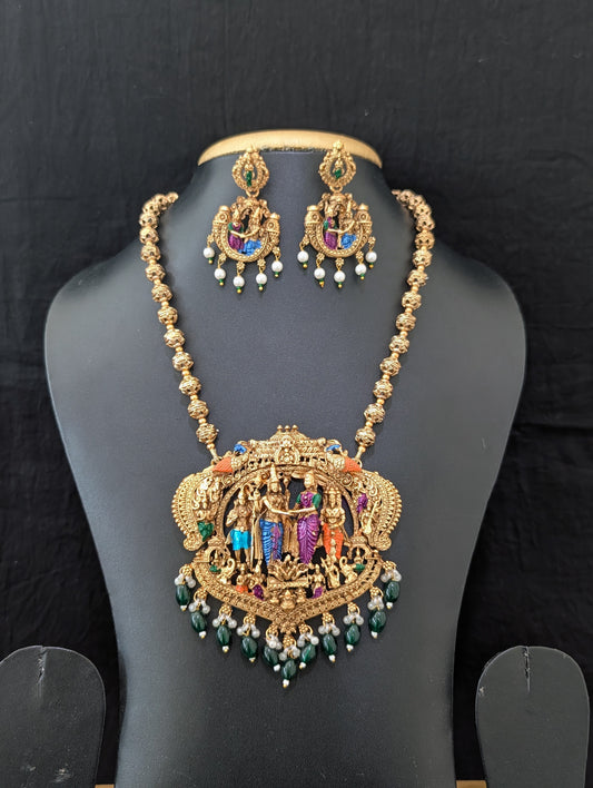 Thirukalyanam Pendant Antique Necklace set