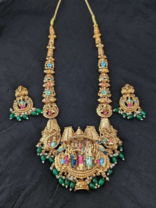 Grand Thirukalyanam design Antique Necklace set