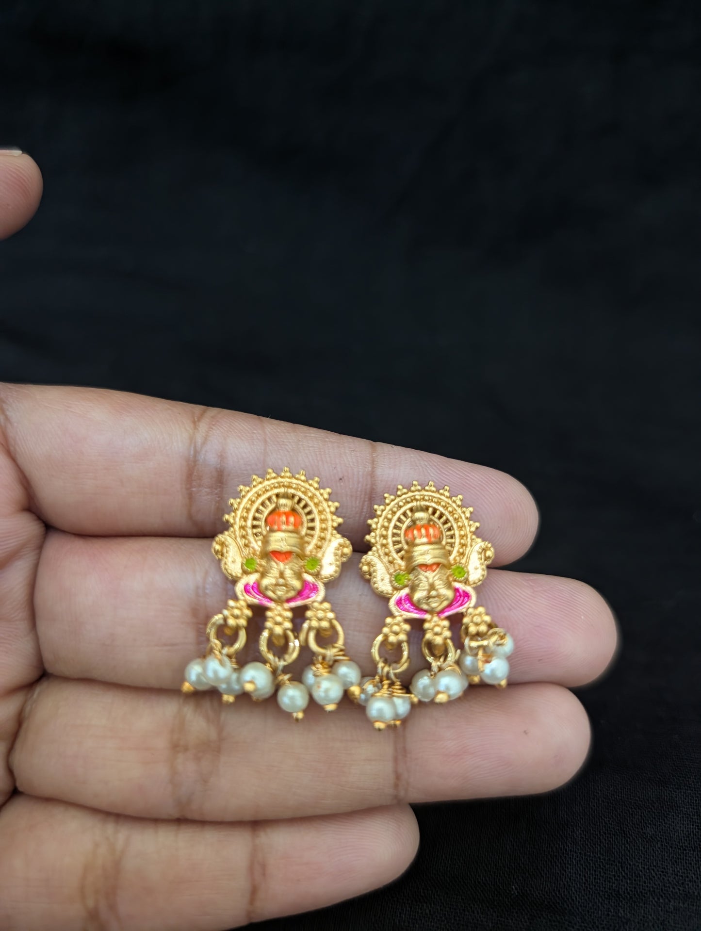 Hand painted Kathakali dance inspired Long Haram Necklace set