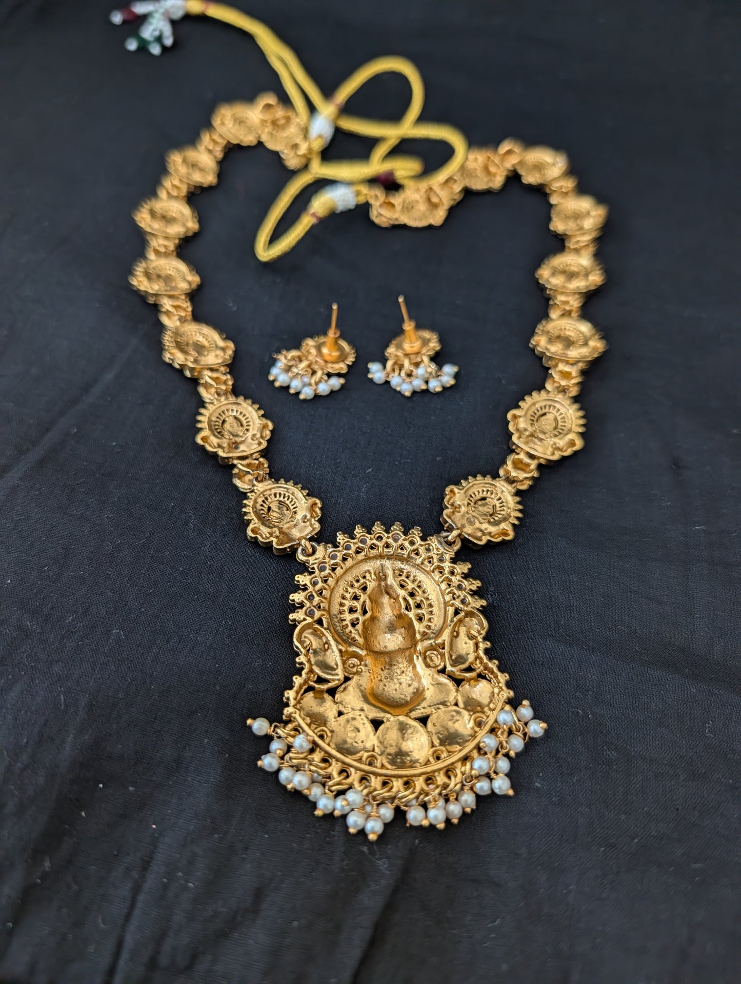 Hand painted Kathakali dance inspired Long Haram Necklace set