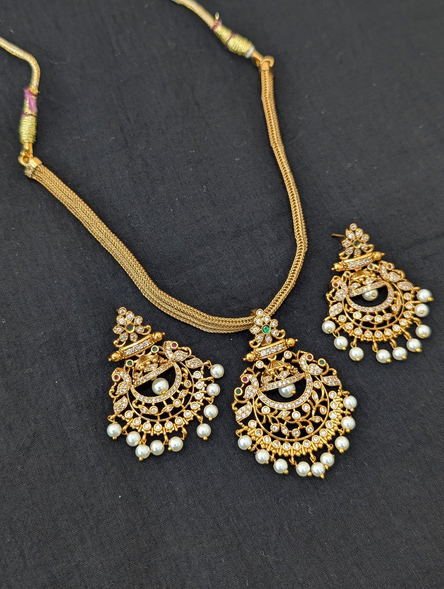 Antique Chandbali design CZ Choker set