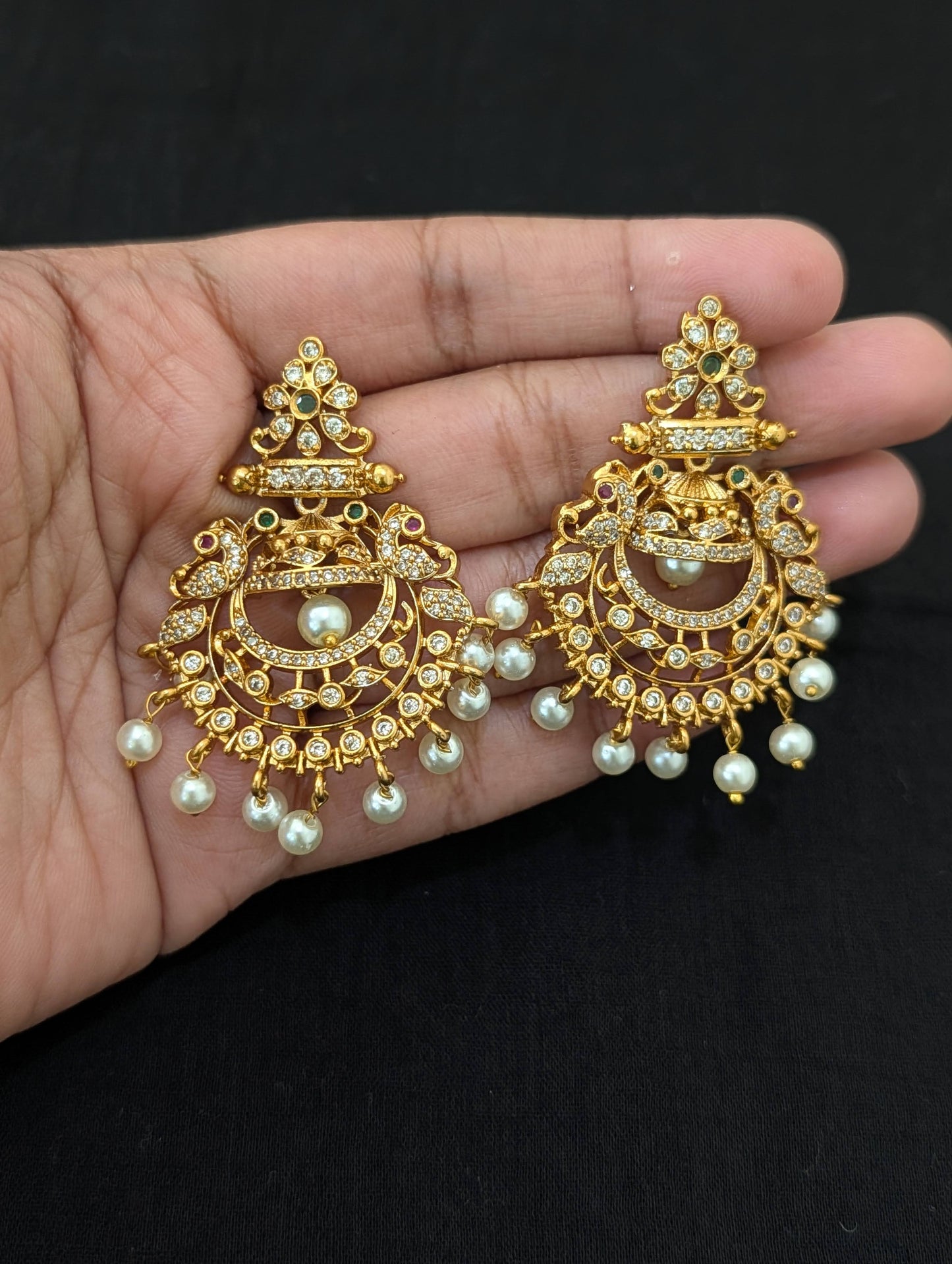 Antique Chandbali design CZ Choker set