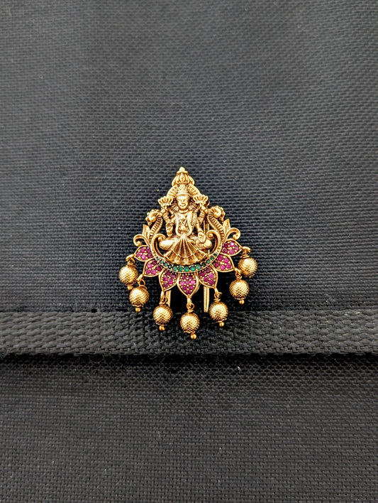 Antique Gold plated Medium Clip on Hair Brooch - D3