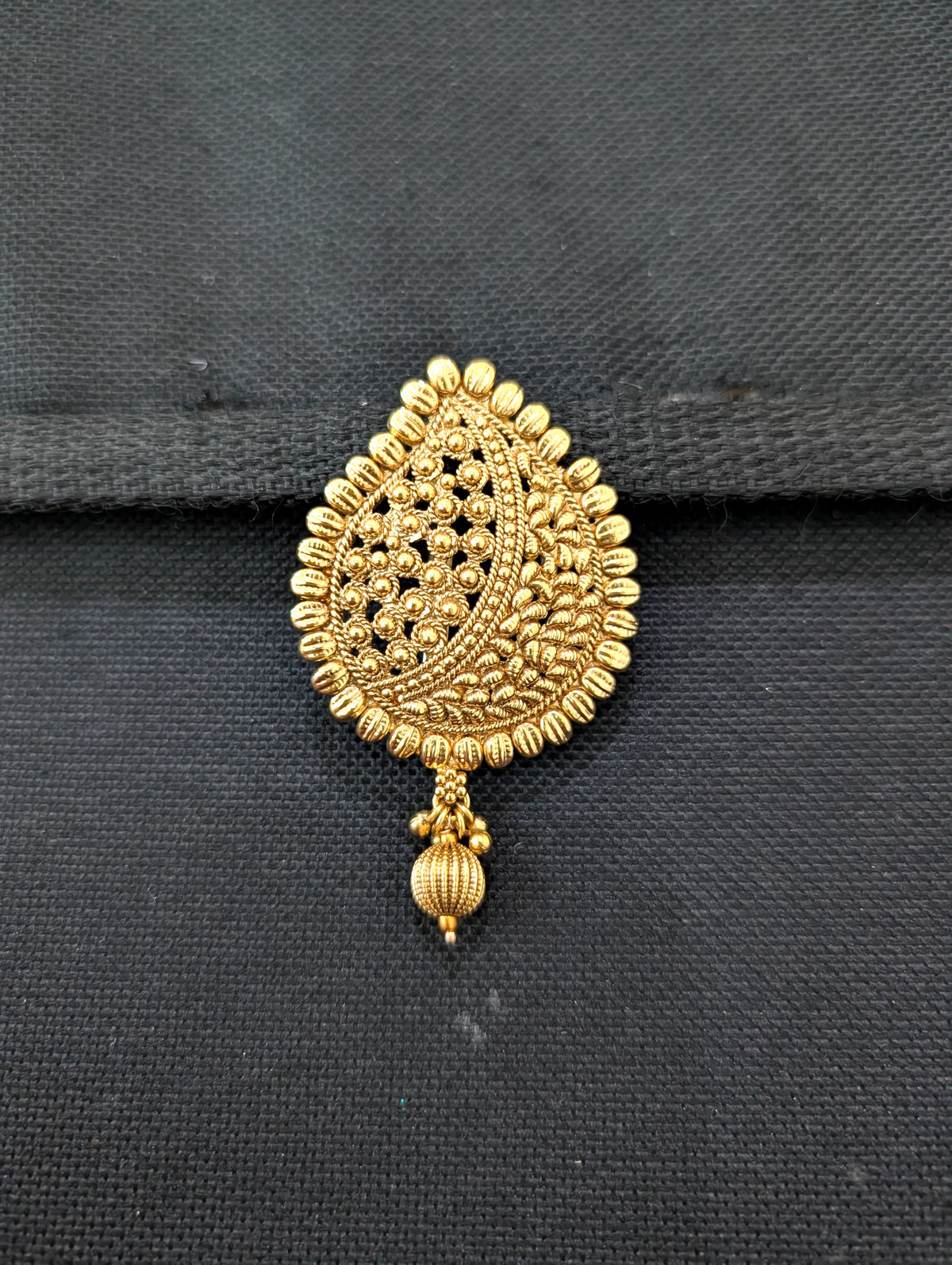 Light Gold plated Mango Clip on Hair Brooch - D1 - Simpliful