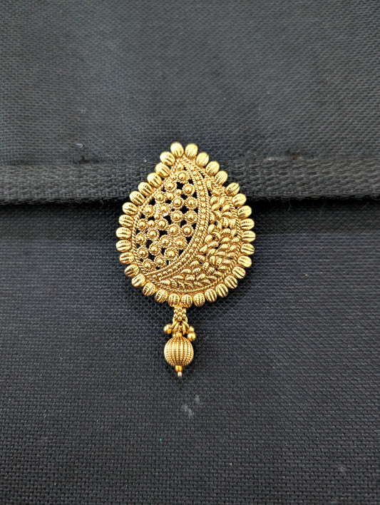 Light Gold plated Mango Clip on Hair Brooch - D1