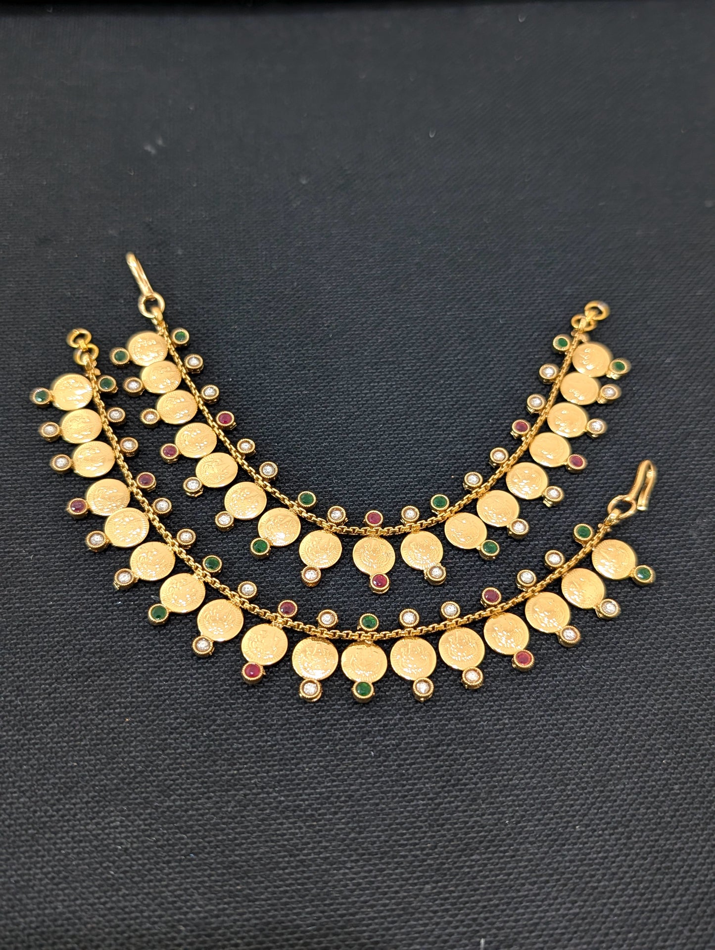 Goddess Lakshmi Coin Single layer Earrings chain / Maatal / Kaan Chain