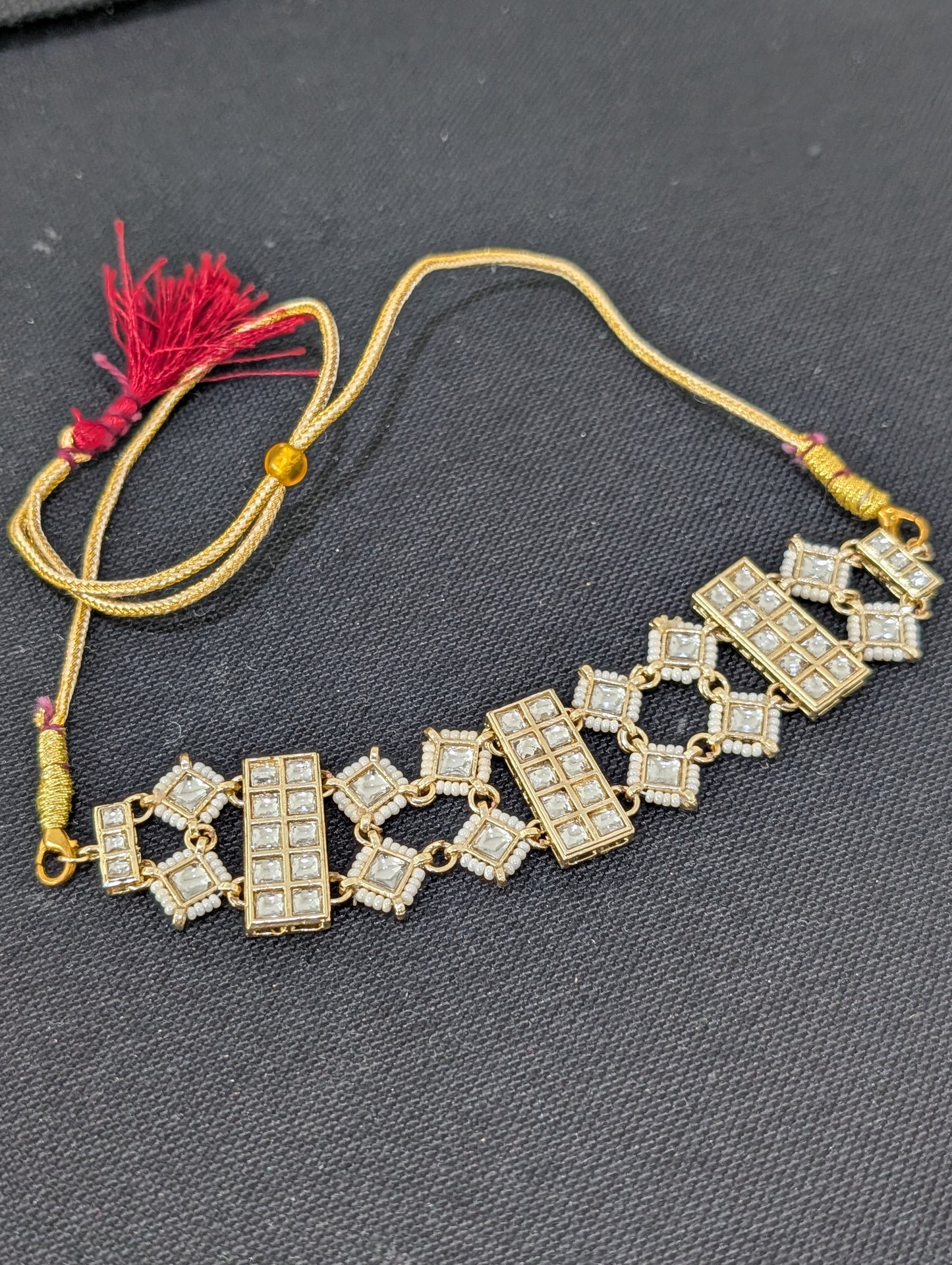 Glass kundan Choker Necklace - D1