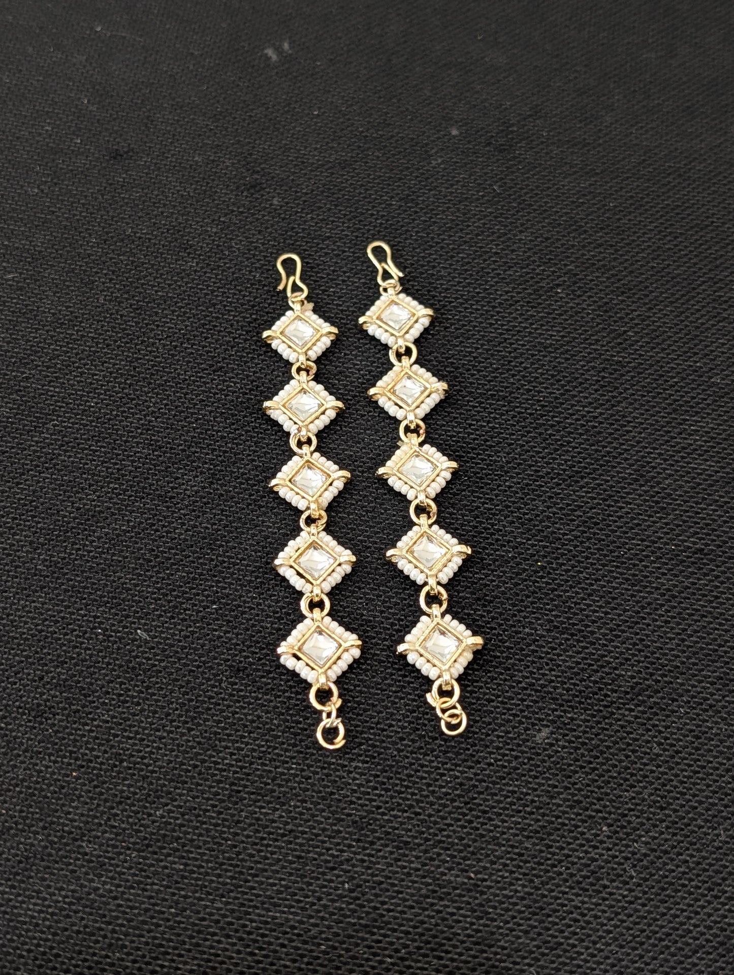 Glass Kundan Earrings chain / Maatal / Kaan Chain - D2