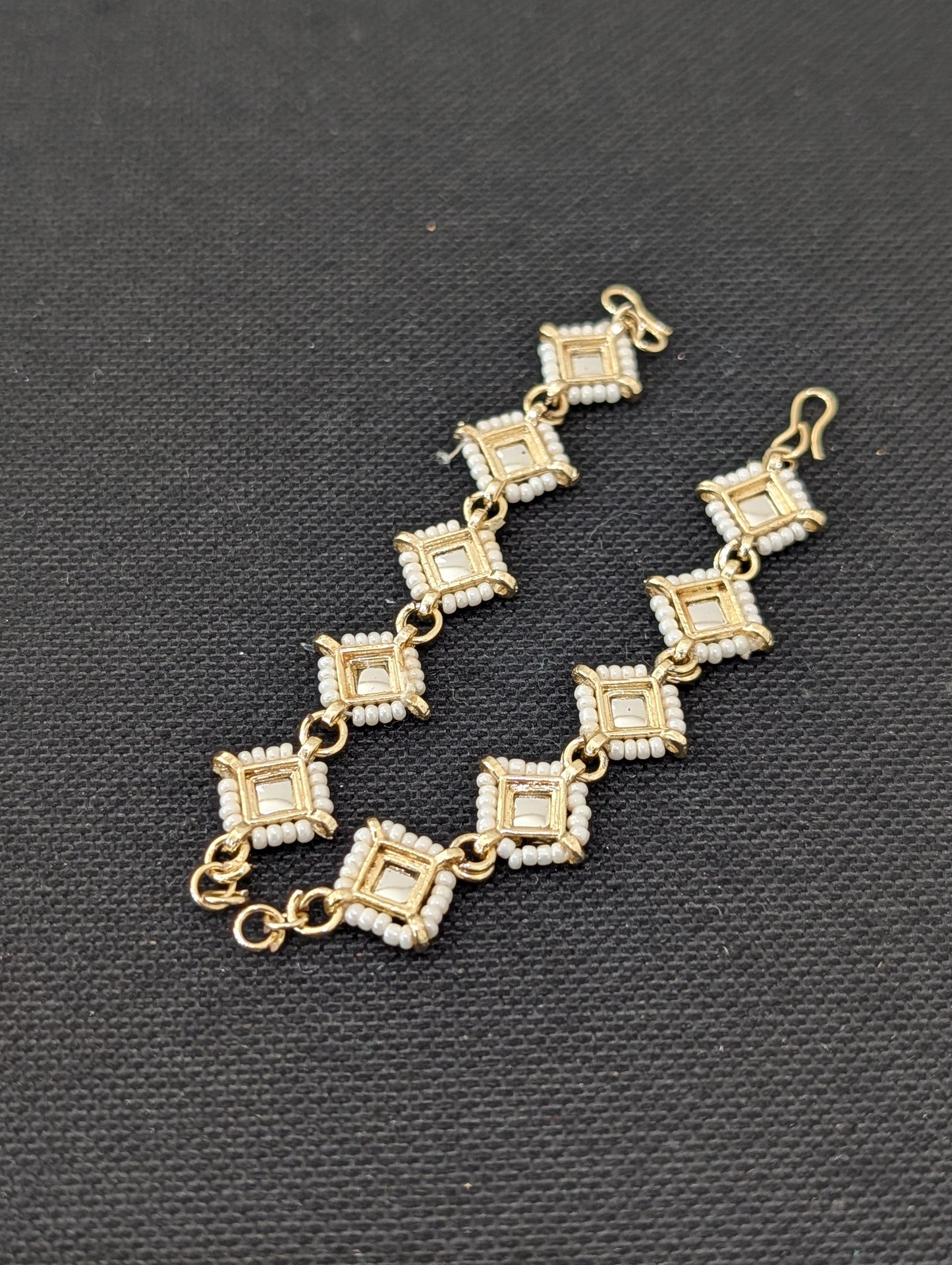 Glass Kundan Earrings chain / Maatal / Kaan Chain - D2