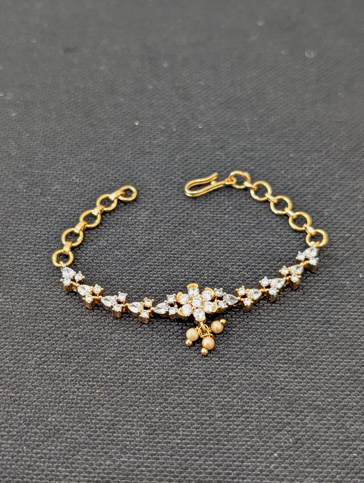 CZ stone One gram Gold plated link chain Bracelet
