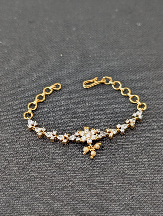 CZ stone One gram Gold plated link chain Bracelet