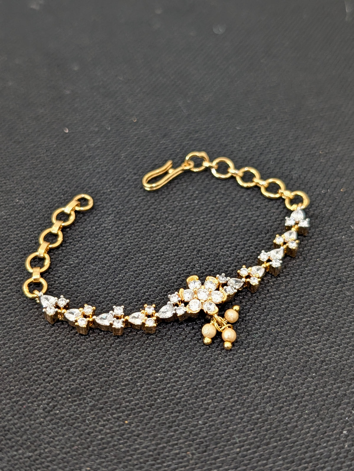 CZ stone One gram Gold plated link chain Bracelet