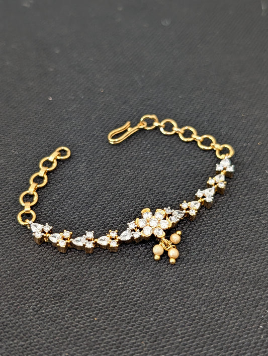 CZ stone One gram Gold plated link chain Bracelet